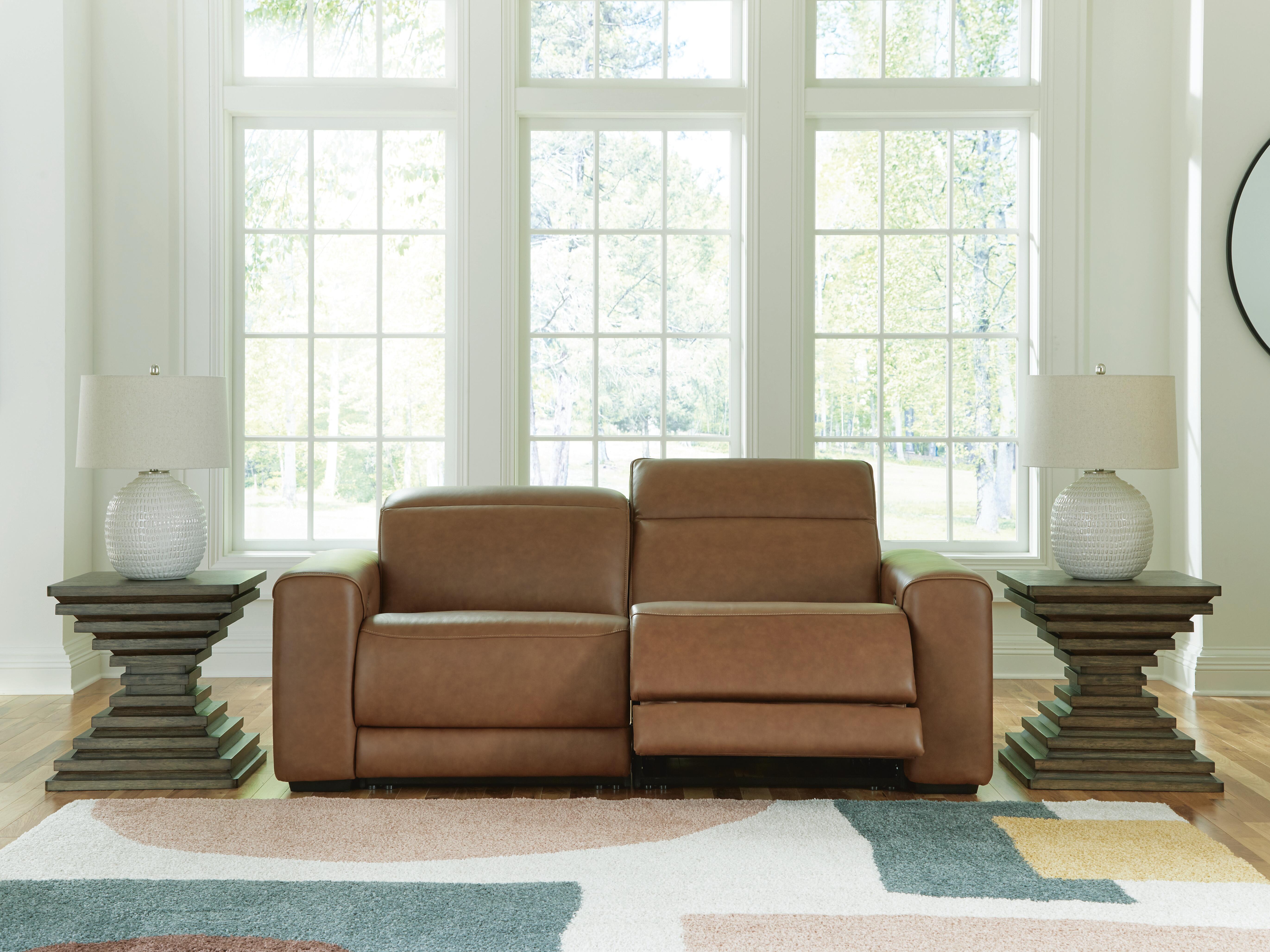Dar Furniture - Ashley Furniture - Magic Man 2-Piece Power Reclining Sectional Loveseat - 2-Piece Power Reclining Sectional Loveseat / Caramel - PCU10700S1