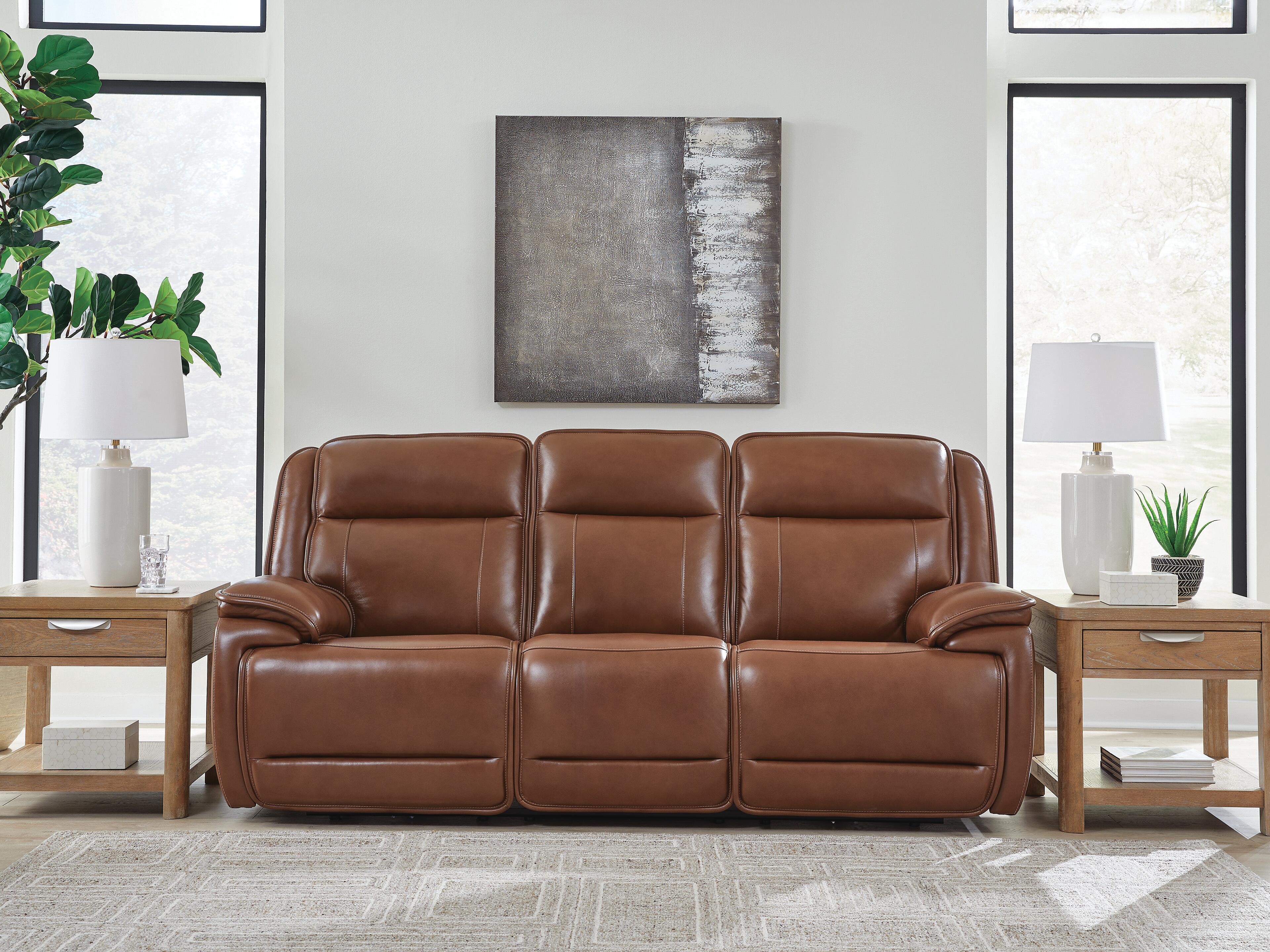 Dar Furniture - Ashley Furniture - Healy Pier Power Reclining Sofa - PWR REC Sofa with ADJ Headrest / Chocolate - U1120415