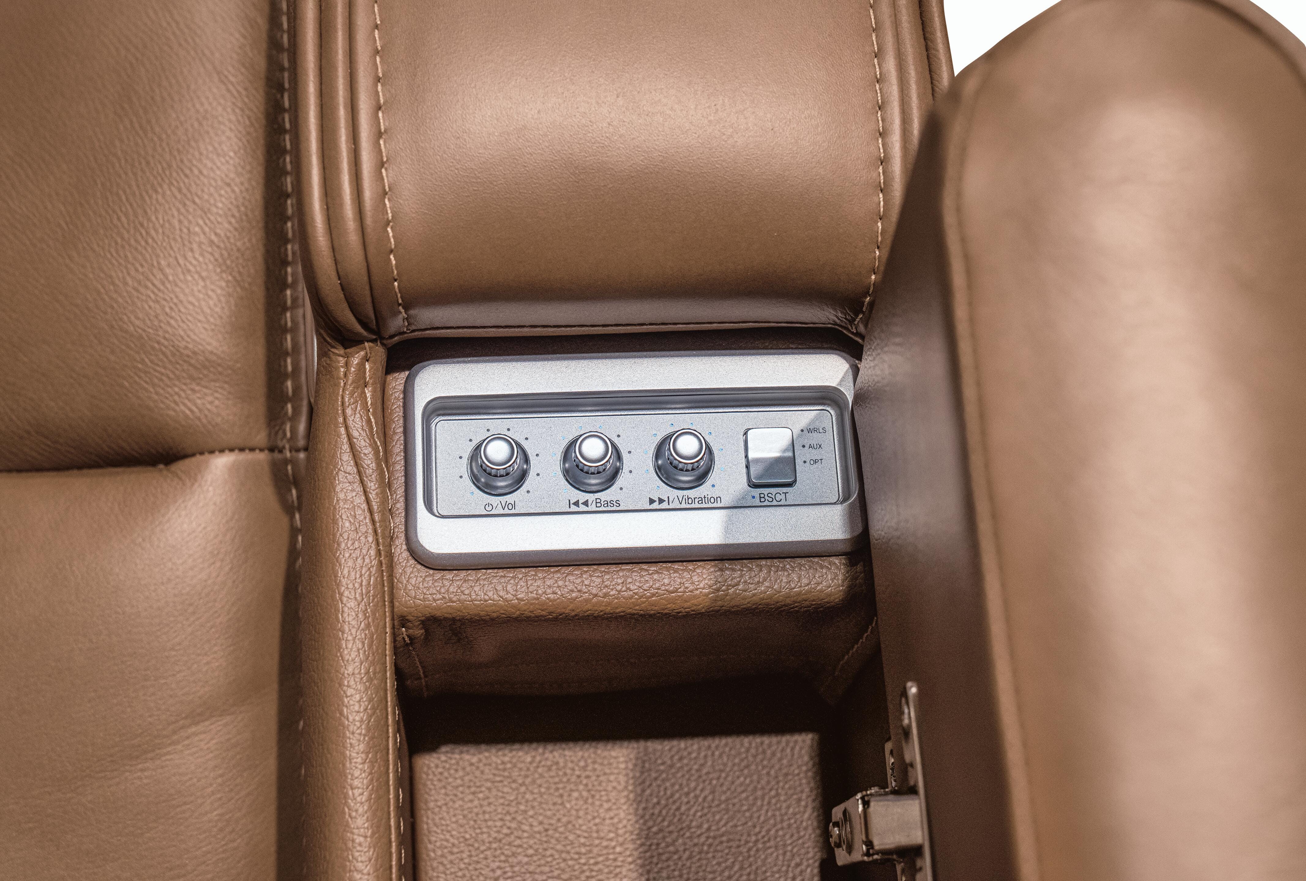 Knightington Power Reclining Sofa with Audio Seating