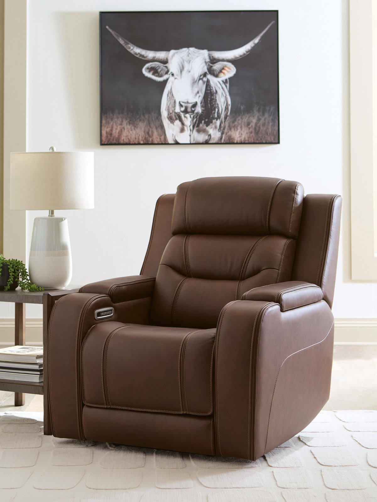 Dar Furniture - Ashley Furniture - Knightington Power Recliner with Audio Seating - Power Recliner w/Audio Seating / Brown - PCU1160213A