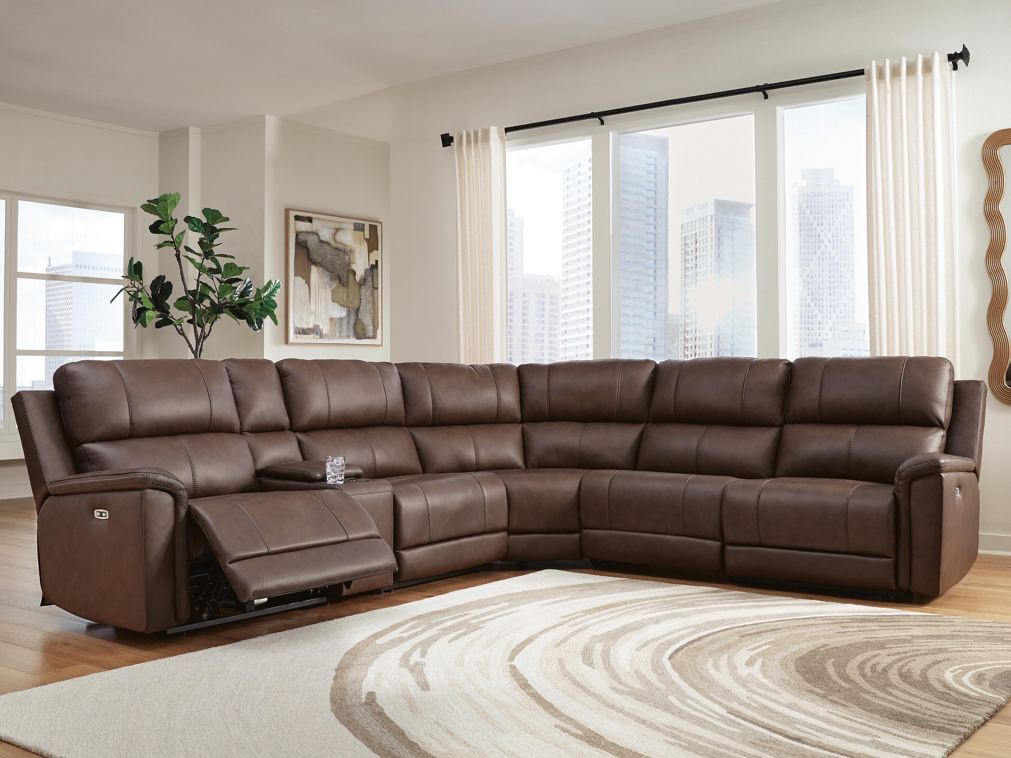 Dar Furniture - Ashley Furniture - Bleckley 6-Piece Power Reclining Sectional - 6-Piece Power Reclining Sectional / Espresso - PCU12001S5