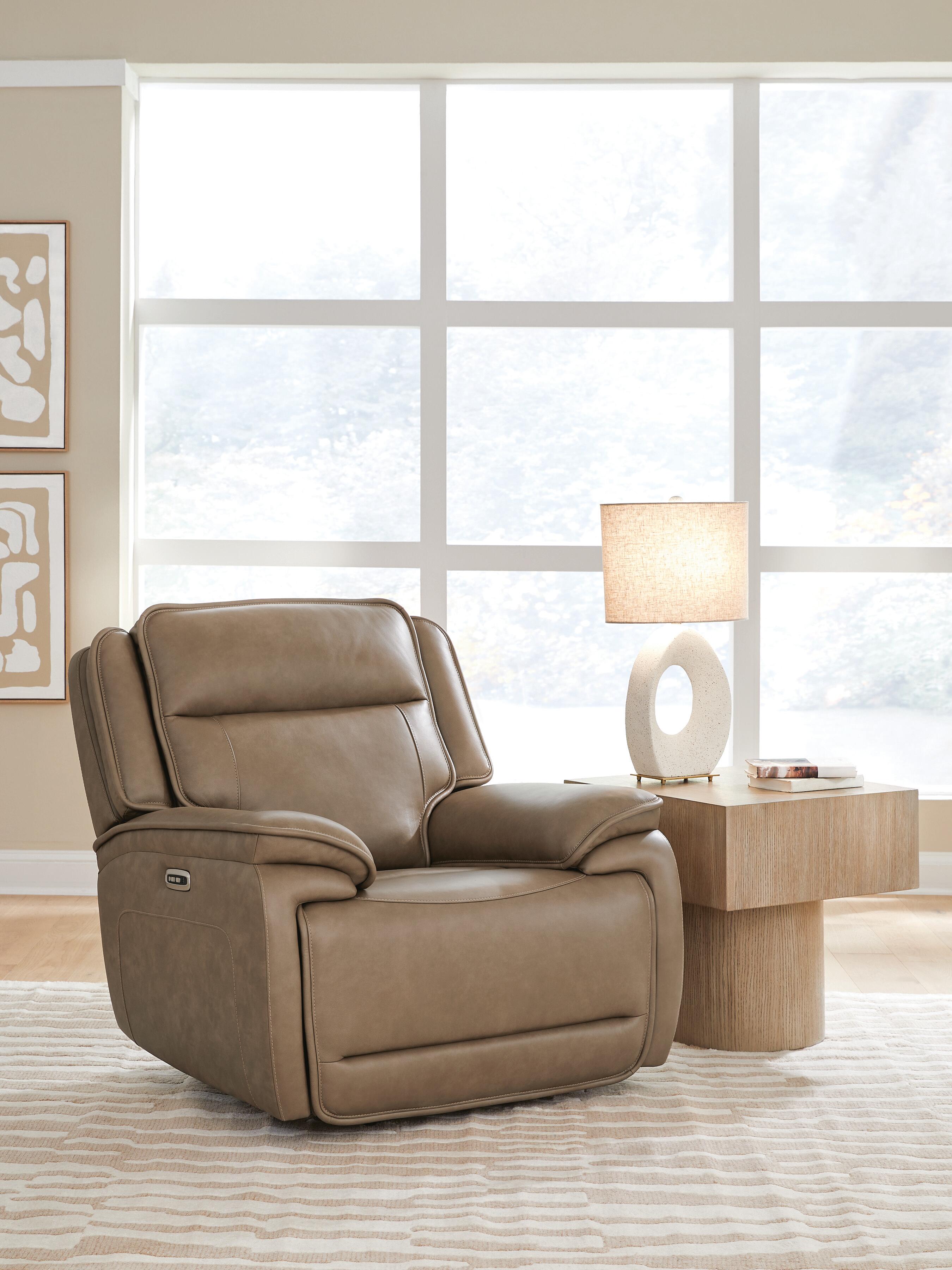 Dar Furniture - Ashley Furniture - Glencroft Power Recliner - PWR Recliner/ADJ Headrest / Sahara - PCU1240013