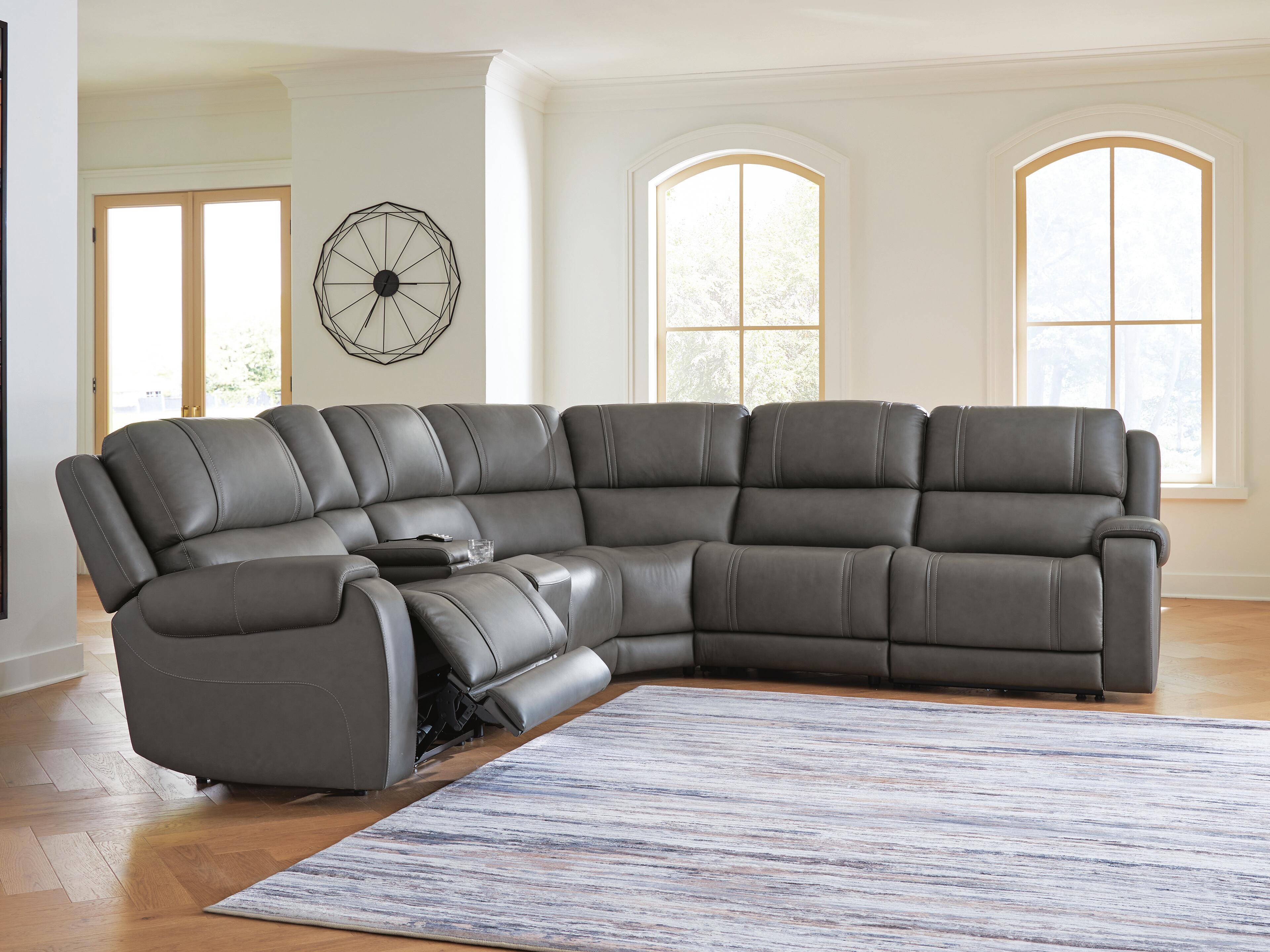 Dar Furniture - Ashley Furniture - 5Z - Pittson 6-Piece Power Reclining Sectional - 6-Piece Power Reclining Sectional / Anchor - PCU12600S5