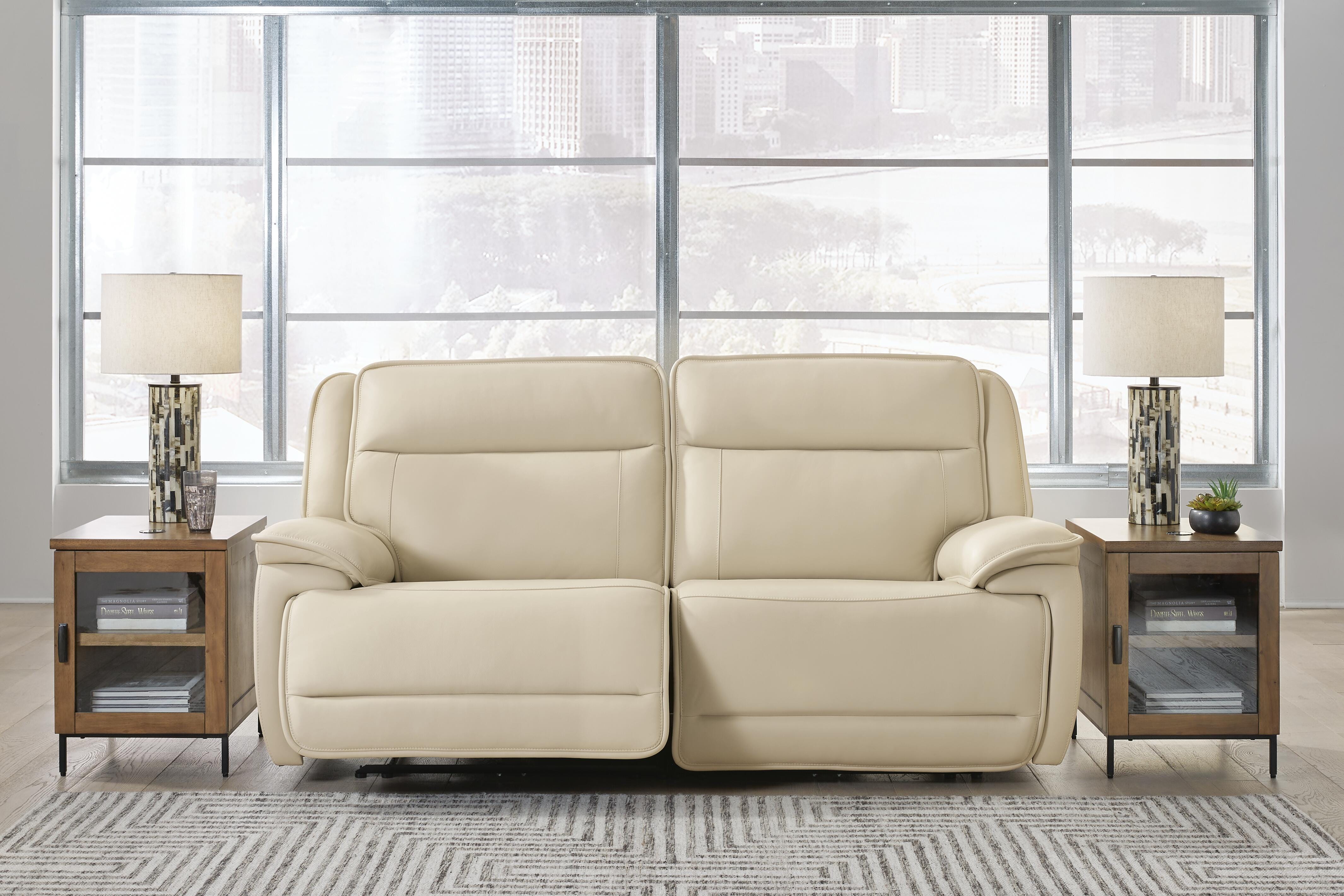 Dar Furniture - Ashley Furniture - Double Deal 2-Piece Power Reclining Loveseat Sectional - 2-Piece Power Reclining Loveseat Sectional / Almond - U13001S3