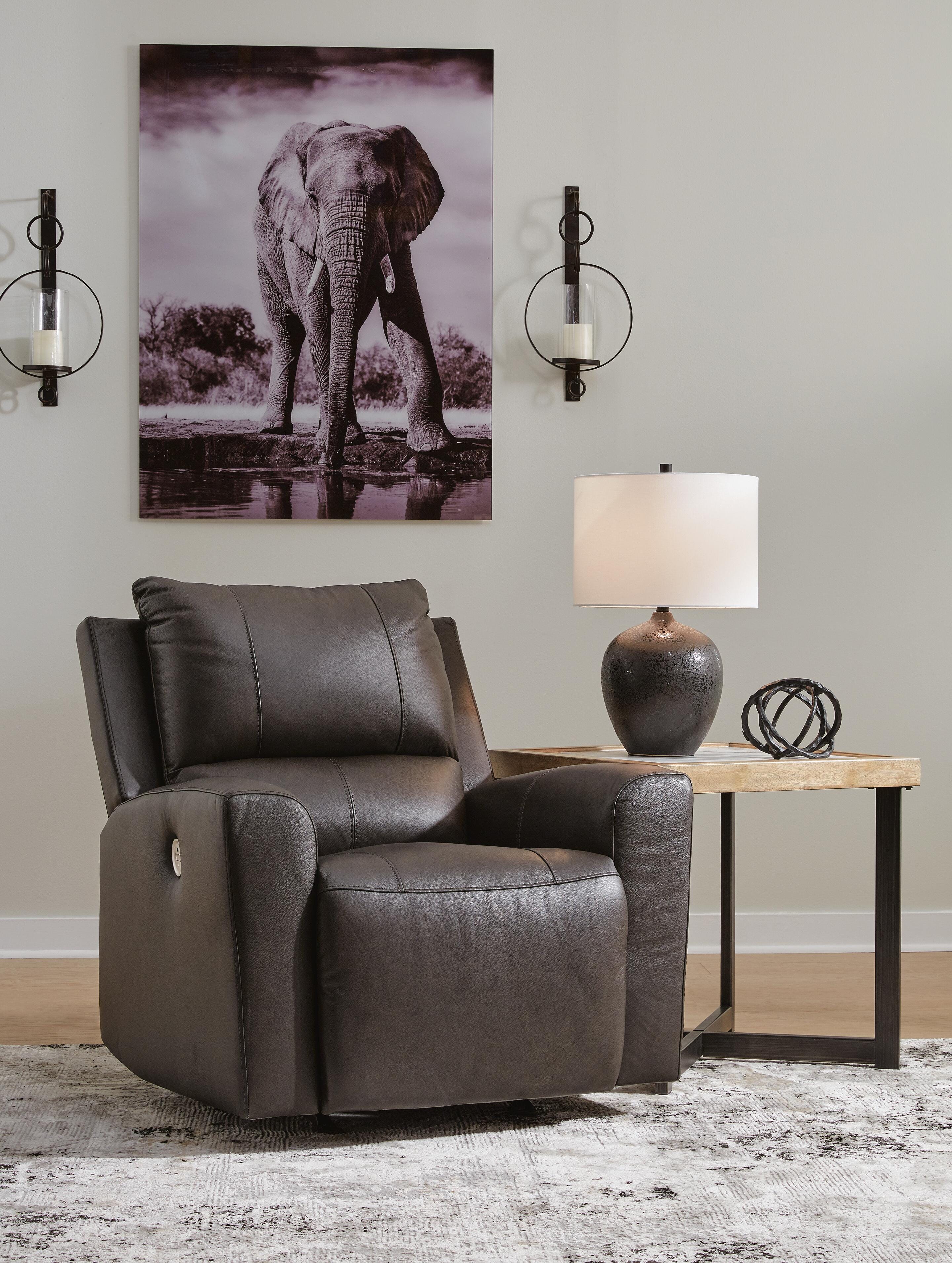 Dar Furniture - Ashley Furniture - Boxmere Power Recliner - Power Rocker Recliner / Storm - U1310098