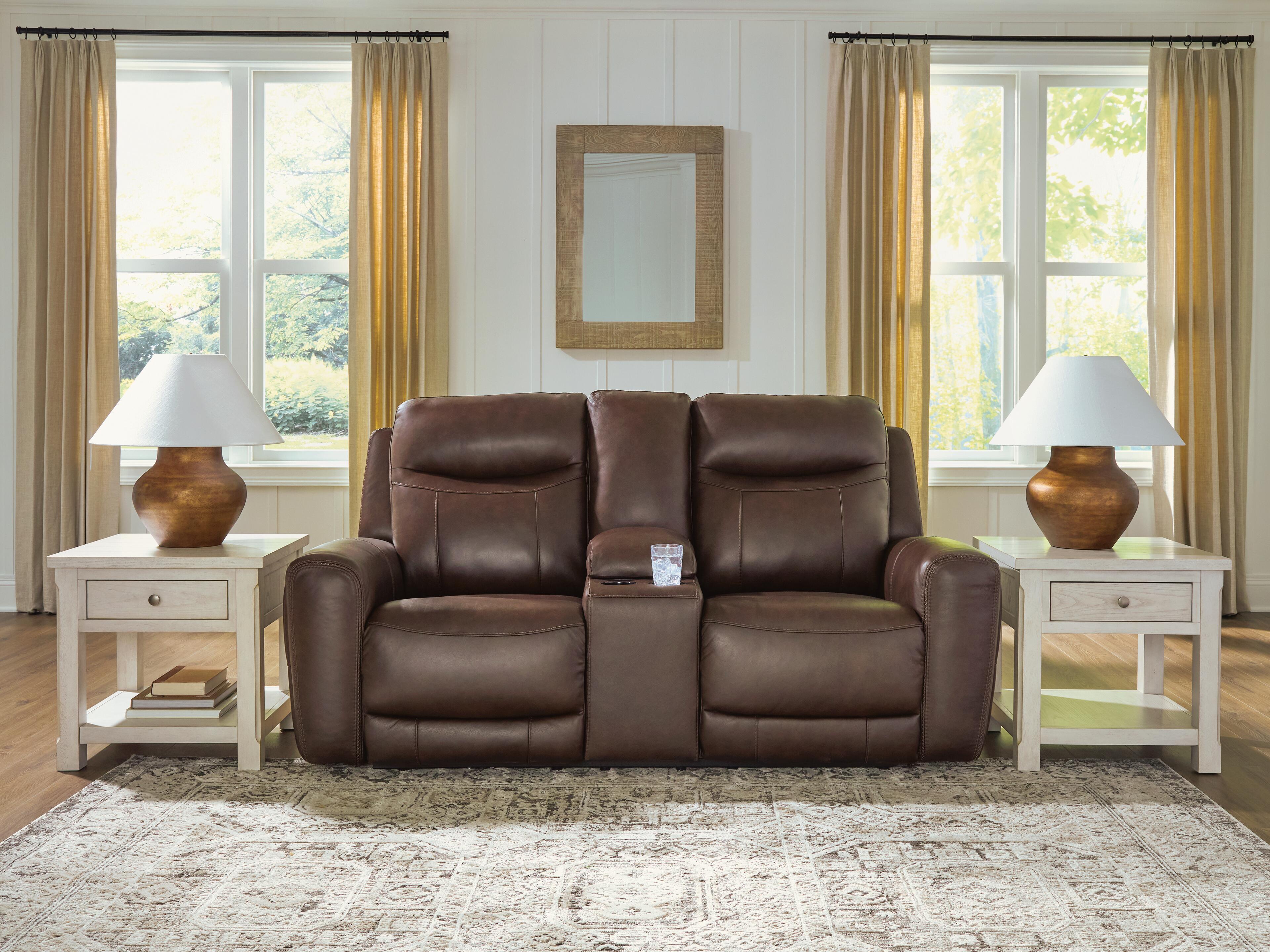 Dar Furniture - Ashley Furniture - Gravier Power Reclining Loveseat with Console - PWR REC Loveseat/CON/ADJ HDRST / Cordova - U1330118
