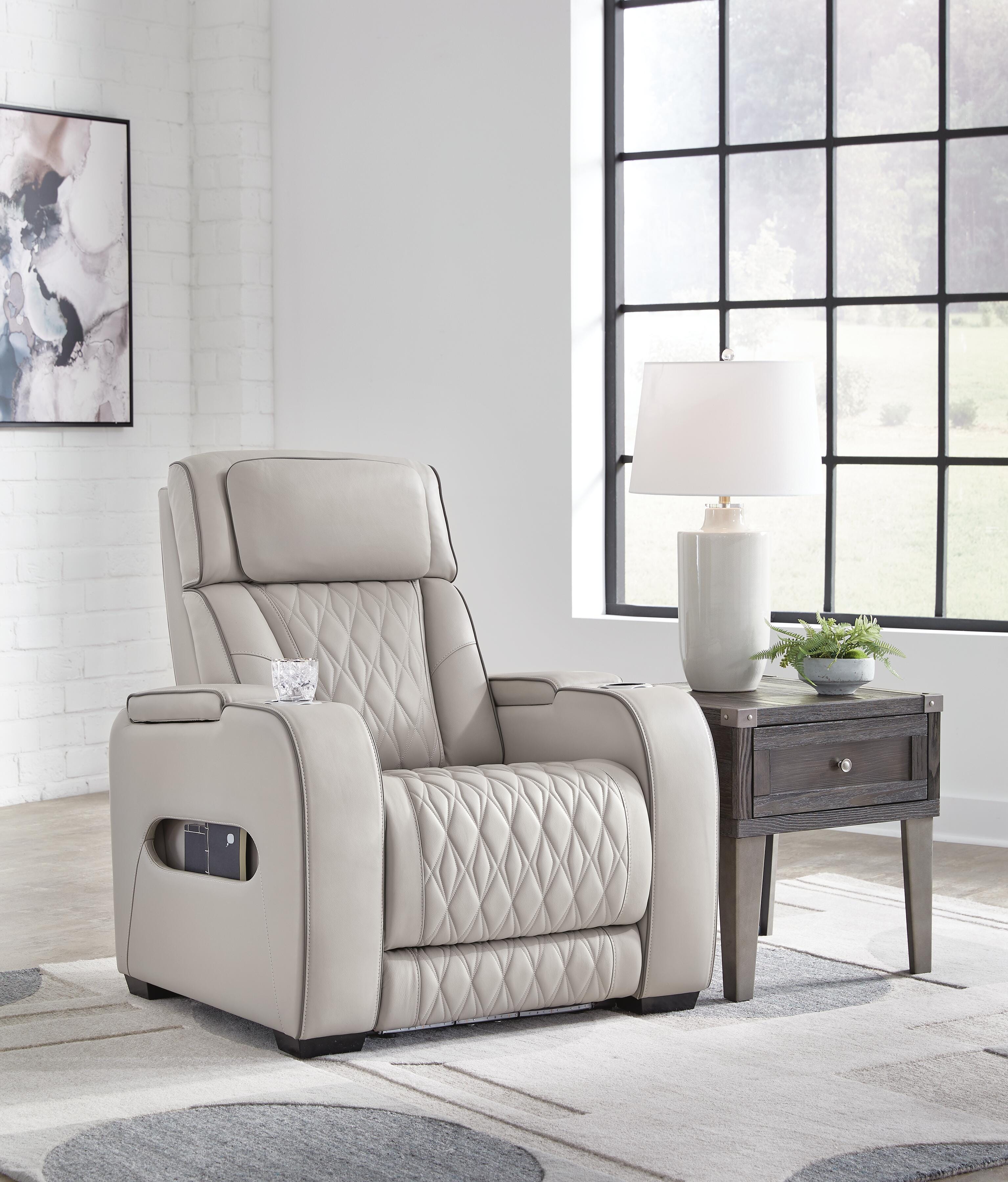 Dar Furniture - Ashley Furniture - Boyington Power Recliner - PWR Recliner/ADJ Headrest / Gray - U2710513