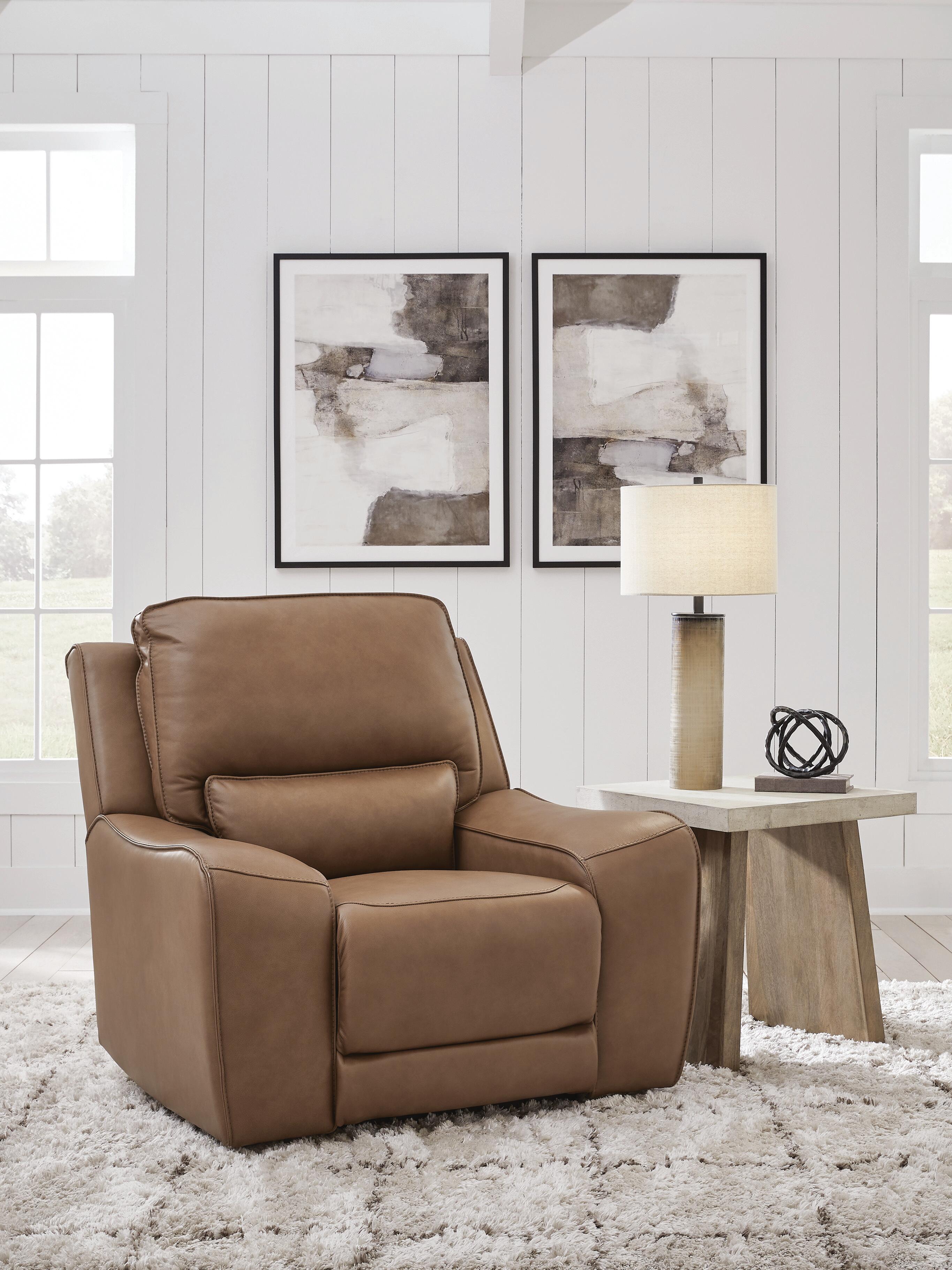 Dar Furniture - Ashley Furniture - DeepWakes Power Recliner - PWR Recliner/ADJ Headrest / Caramel - PCU6260613