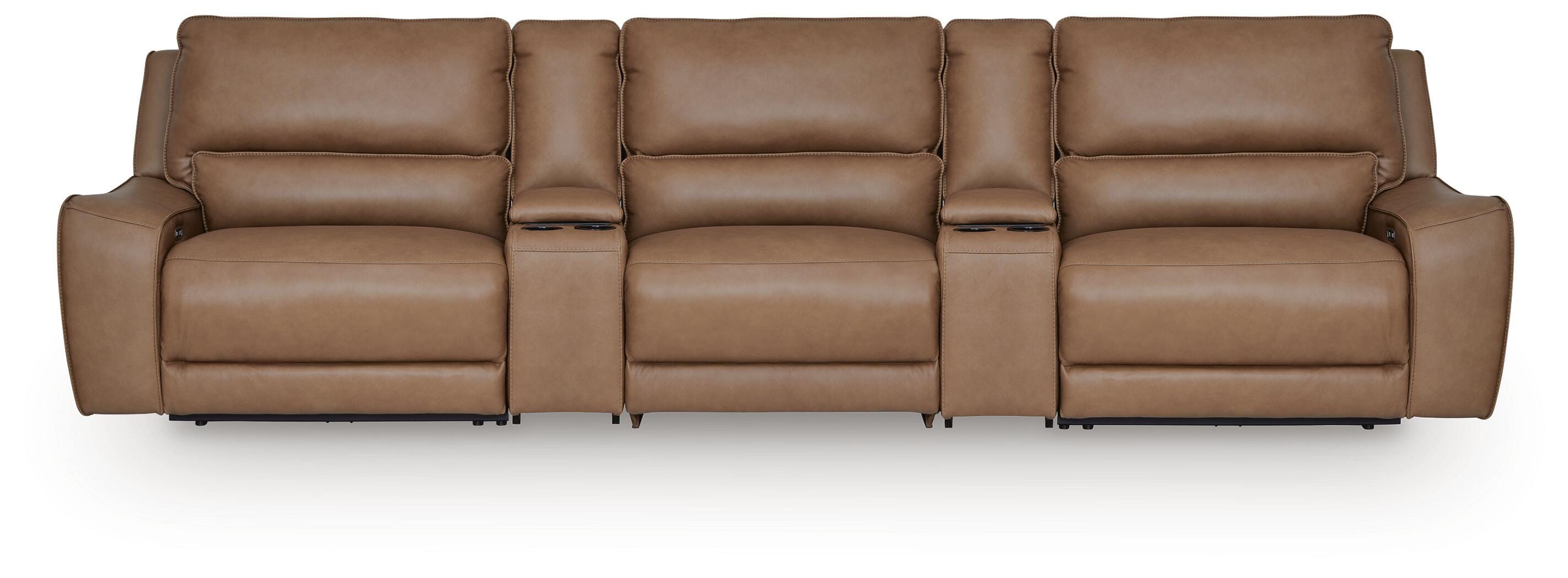 Dar Furniture - Ashley Furniture - DeepWakes 5-Piece Reclining Sectional with Storage Consoles - 5-Piece Reclining Sectional with Storage Consoles - PCU62606S39