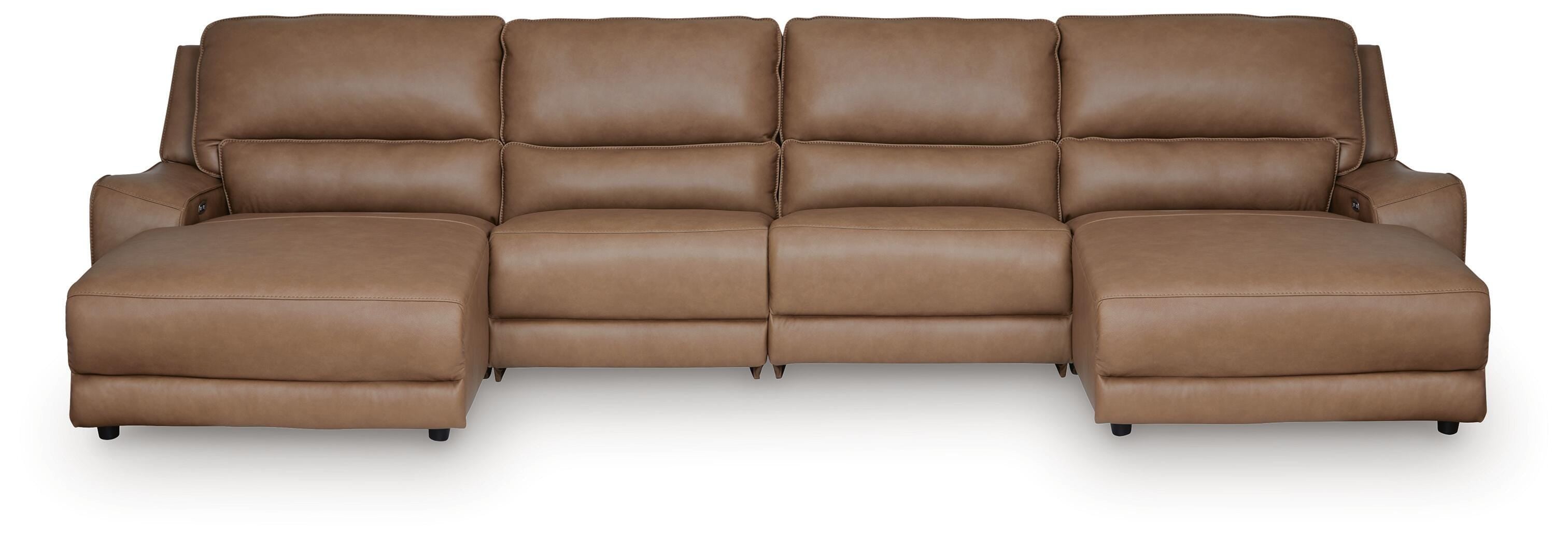 Dar Furniture - Ashley Furniture - DeepWakes 4-Piece Reclining Sectional with Double Chaise - 4-Piece Reclining Sectional with Double Chaise - PCU62606S37