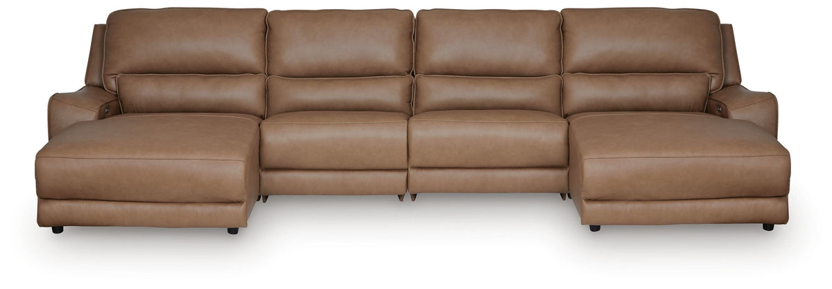 Dar Furniture - Ashley Furniture - DeepWakes 4-Piece Reclining Sectional with Double Chaise - 4-Piece Reclining Sectional with Double Chaise - PCU62606S37