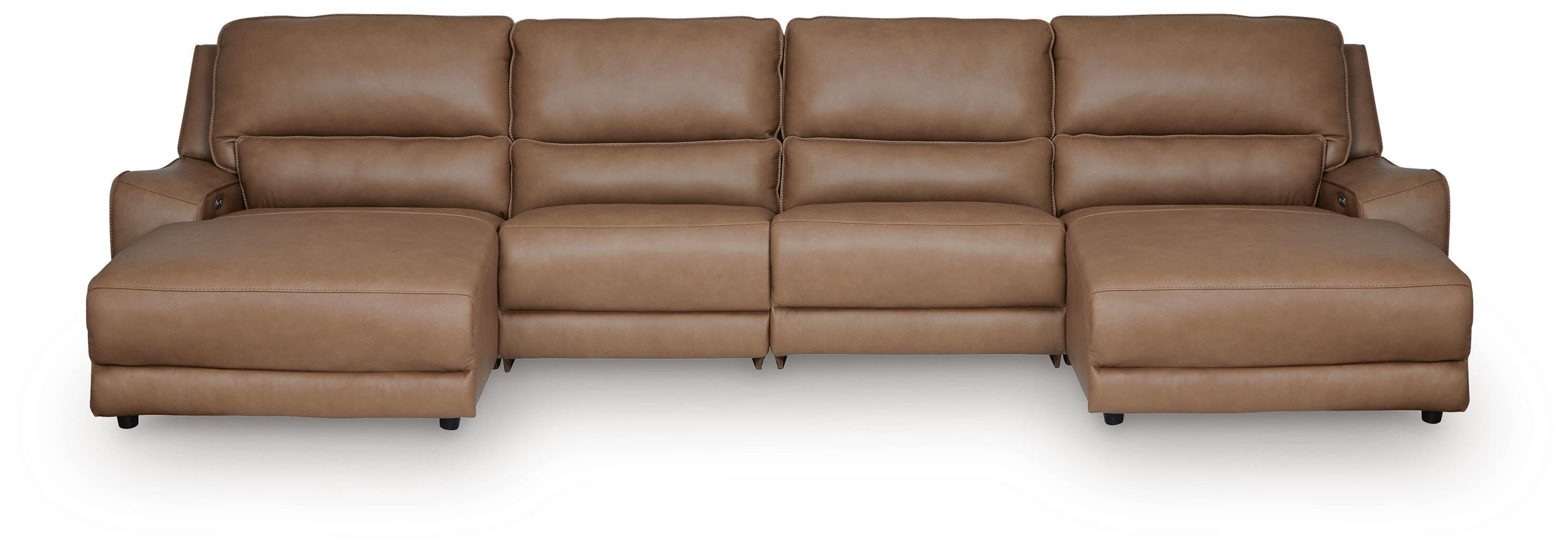 Dar Furniture - Ashley Furniture - DeepWakes 4-Piece Power Reclining Sectional with Chaise - 4-Piece Power Reclining Sectional with Chaise - PCU62606S11