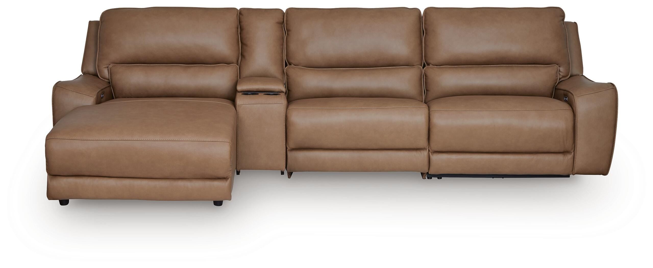 Dar Furniture - Ashley Furniture - DeepWakes 4-Piece Reclining Sectional with Chaise and Storage Console - 4-Piece Reclining Sectional with Chaise and Storage Console - PCU62606S27