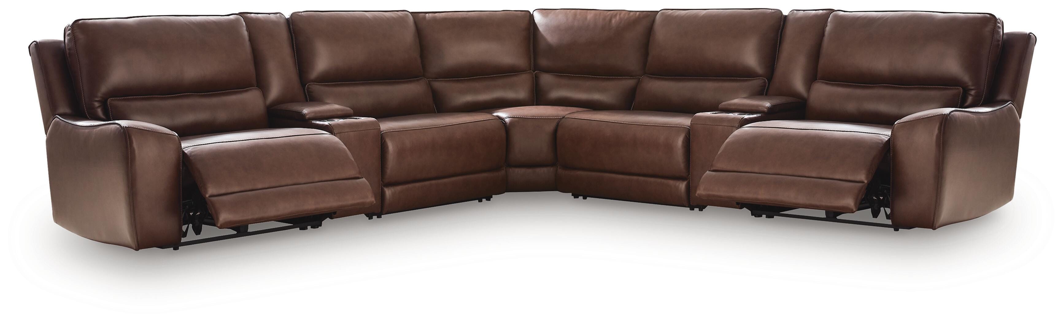 Dar Furniture - Ashley Furniture - DeepWakes 7-Piece Reclining Sectional with Storage Consoles - 7-Piece Reclining Sectional with Storage Consoles - PCU62607S34