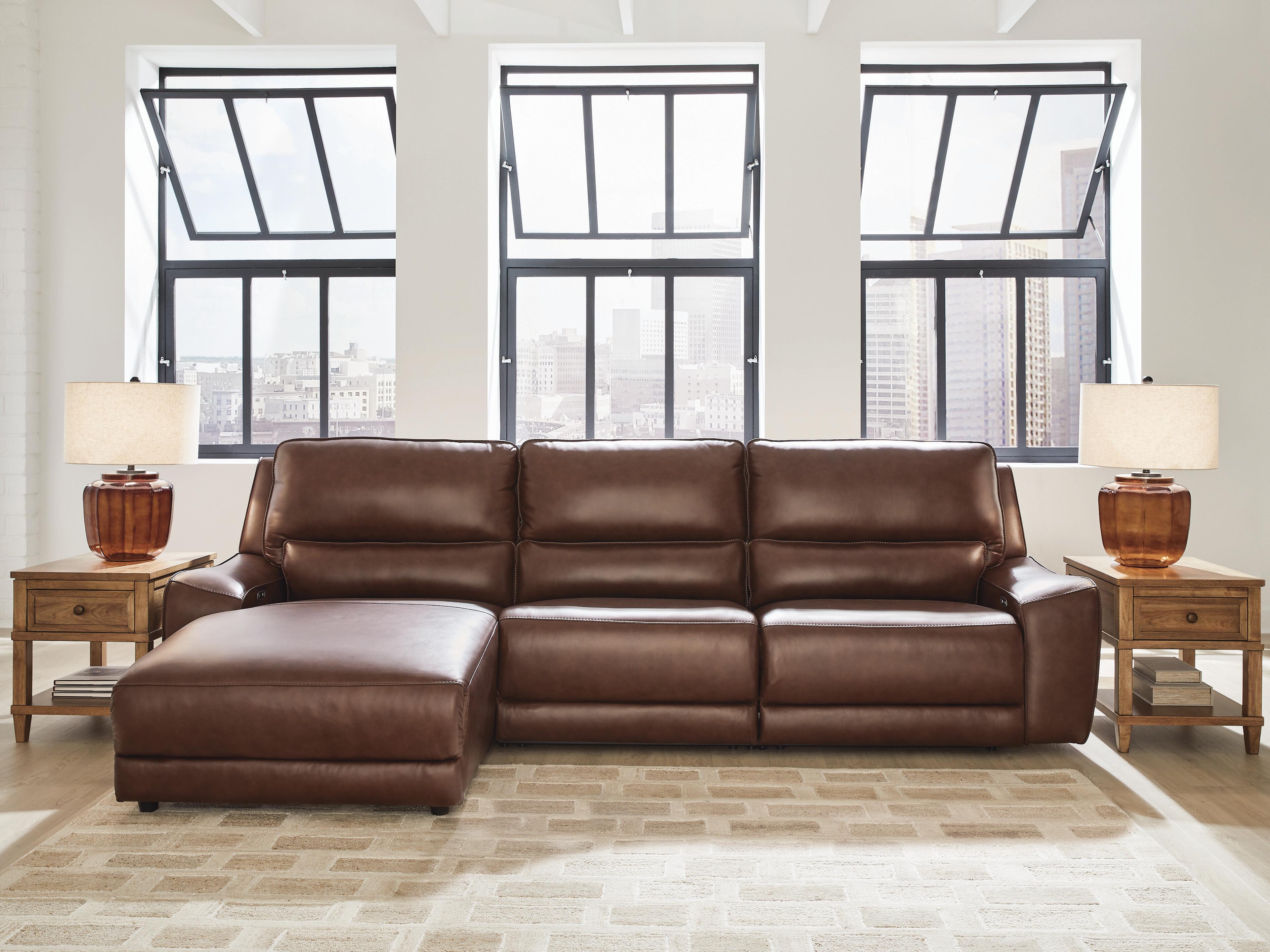 Dar Furniture - Ashley Furniture - DeepWakes 3-Piece Reclining Sofa Chaise - 3-Piece Reclining Sofa Chaise / Canyon - PCU62607S23