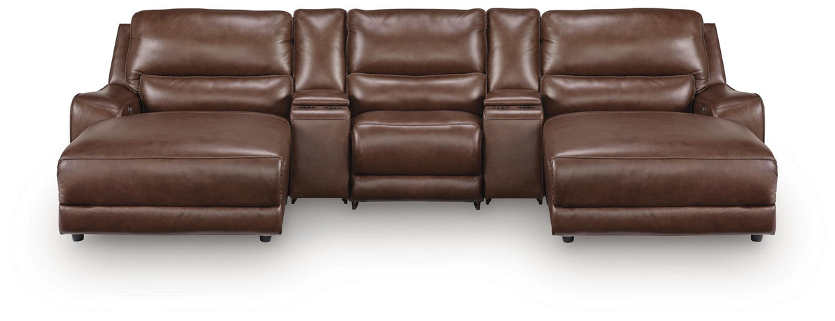 Dar Furniture - Ashley Furniture - DeepWakes 5-Piece Reclining Sectional with Double Chaise and Storage Consoles - 5-Piece Reclining Sectional with Double Chaise and Storage Consoles - PCU62607S41
