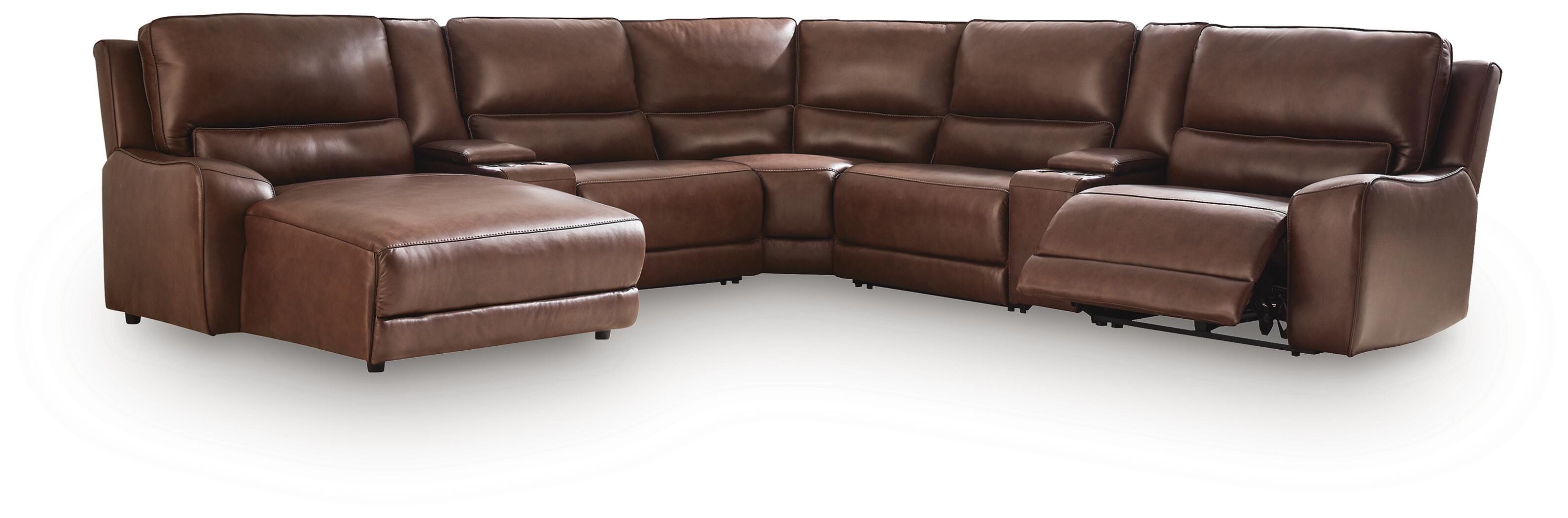 Dar Furniture - Ashley Furniture - DeepWakes 7-Piece Reclining Sectional with Chaise and Storage Consoles - 7-Piece Reclining Sectional with Chaise and Storage Consoles - PCU62607S31