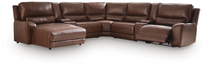DeepWakes 7-Piece Reclining Sectional with Chaise and Storage Consoles