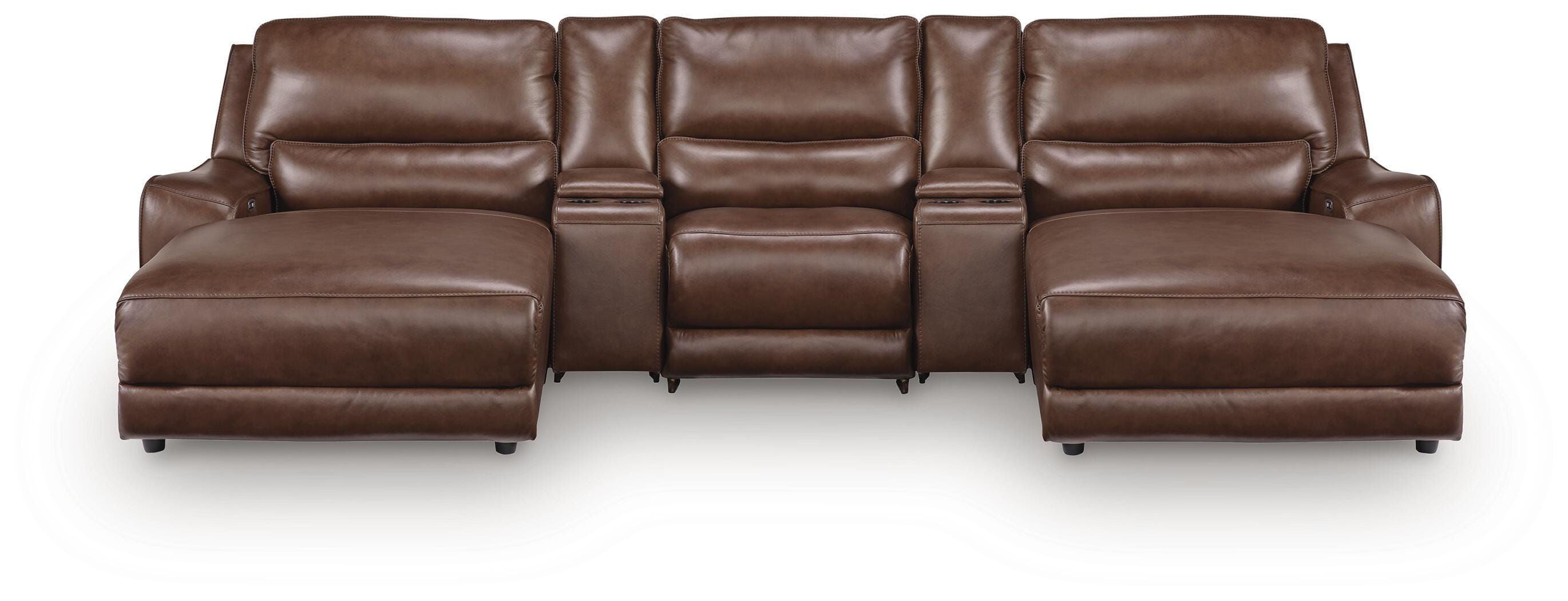 Dar Furniture - Ashley Furniture - DeepWakes 5-Piece Power Reclining Sectional with Chaise - 5-Piece Power Reclining Sectional with Chaise - PCU62607S16