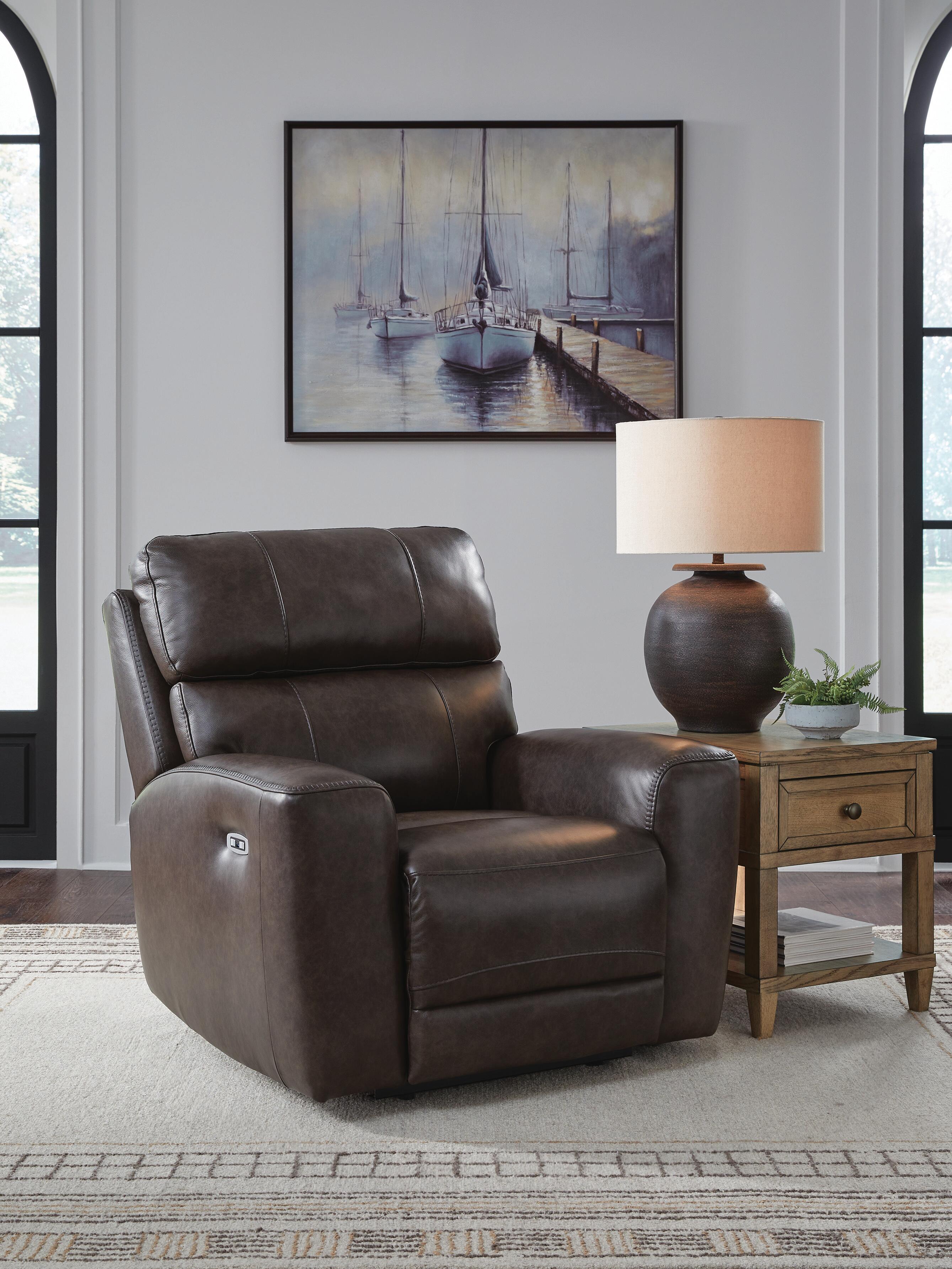 Dar Furniture - Ashley Furniture - Crossplex Power Recliner - PWR Recliner/ADJ Headrest / Smoke - PCU6450613