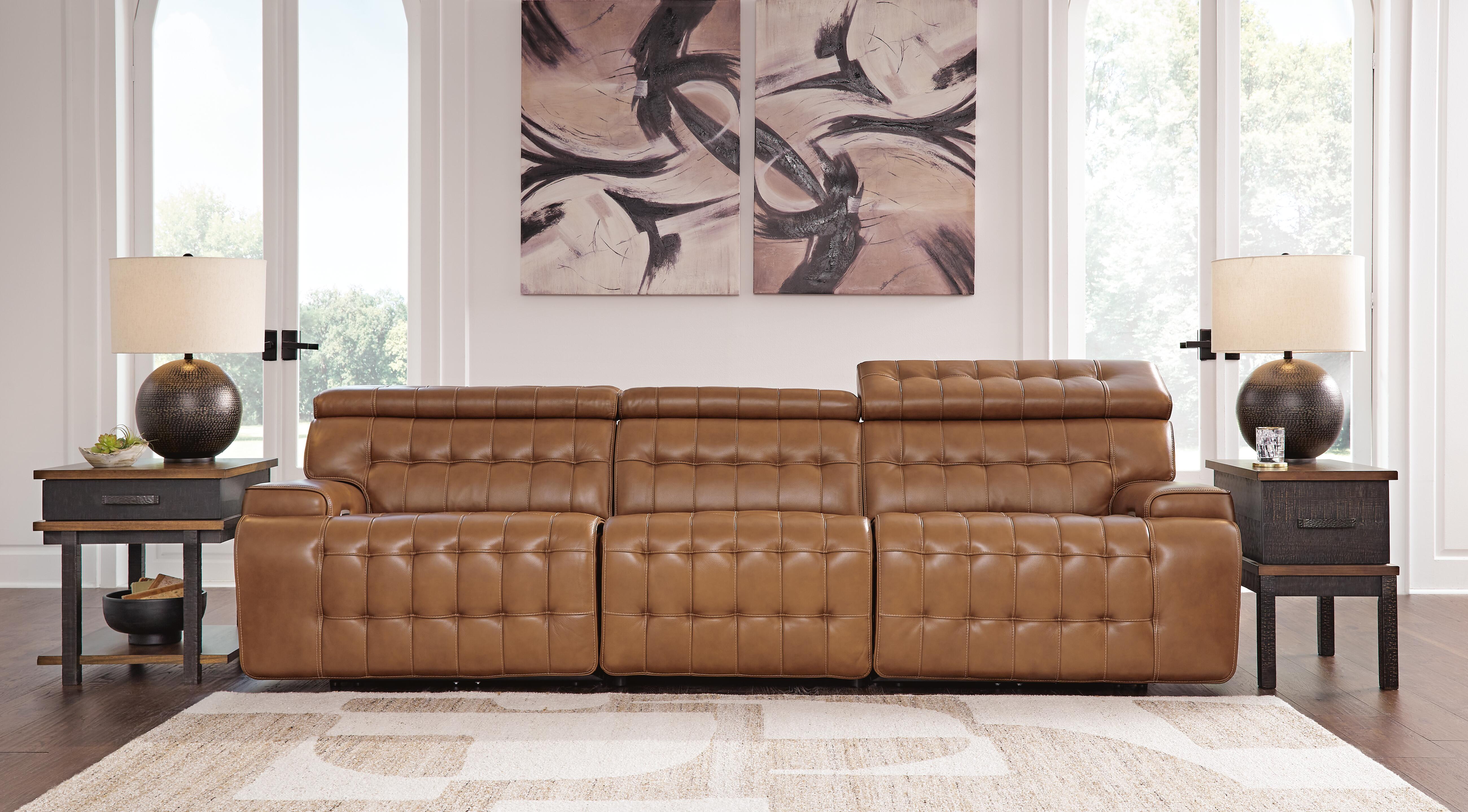 Dar Furniture - Ashley Furniture - Temmpton 3-Piece Power Reclining Sectional Sofa - 3-Piece Power Reclining Sectional Sofa / Chocolate - U92708S3
