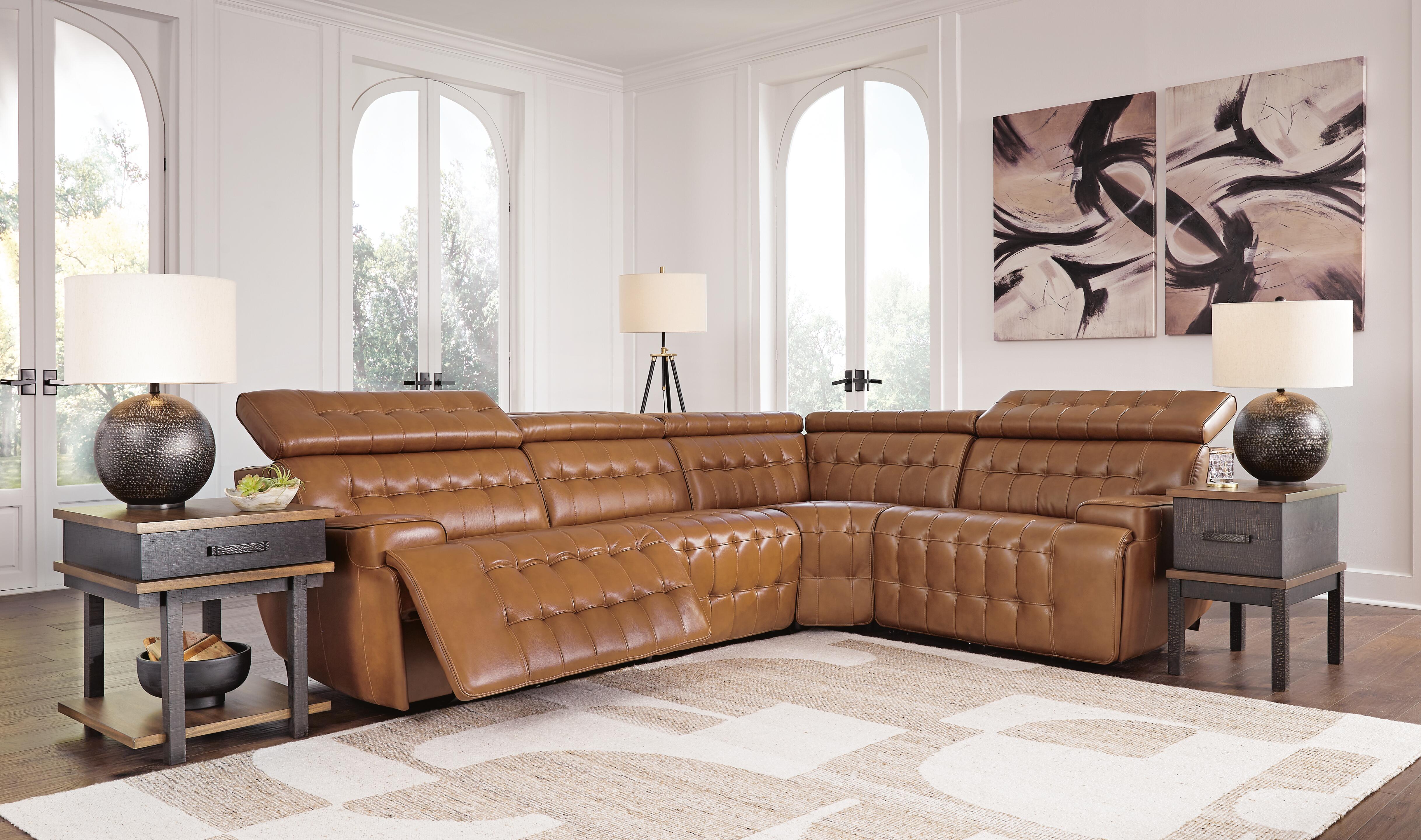 Dar Furniture - Ashley Furniture - Temmpton 4-Piece Reclining Sectional - 4-Piece Reclining Sectional / Chocolate - U92708S6