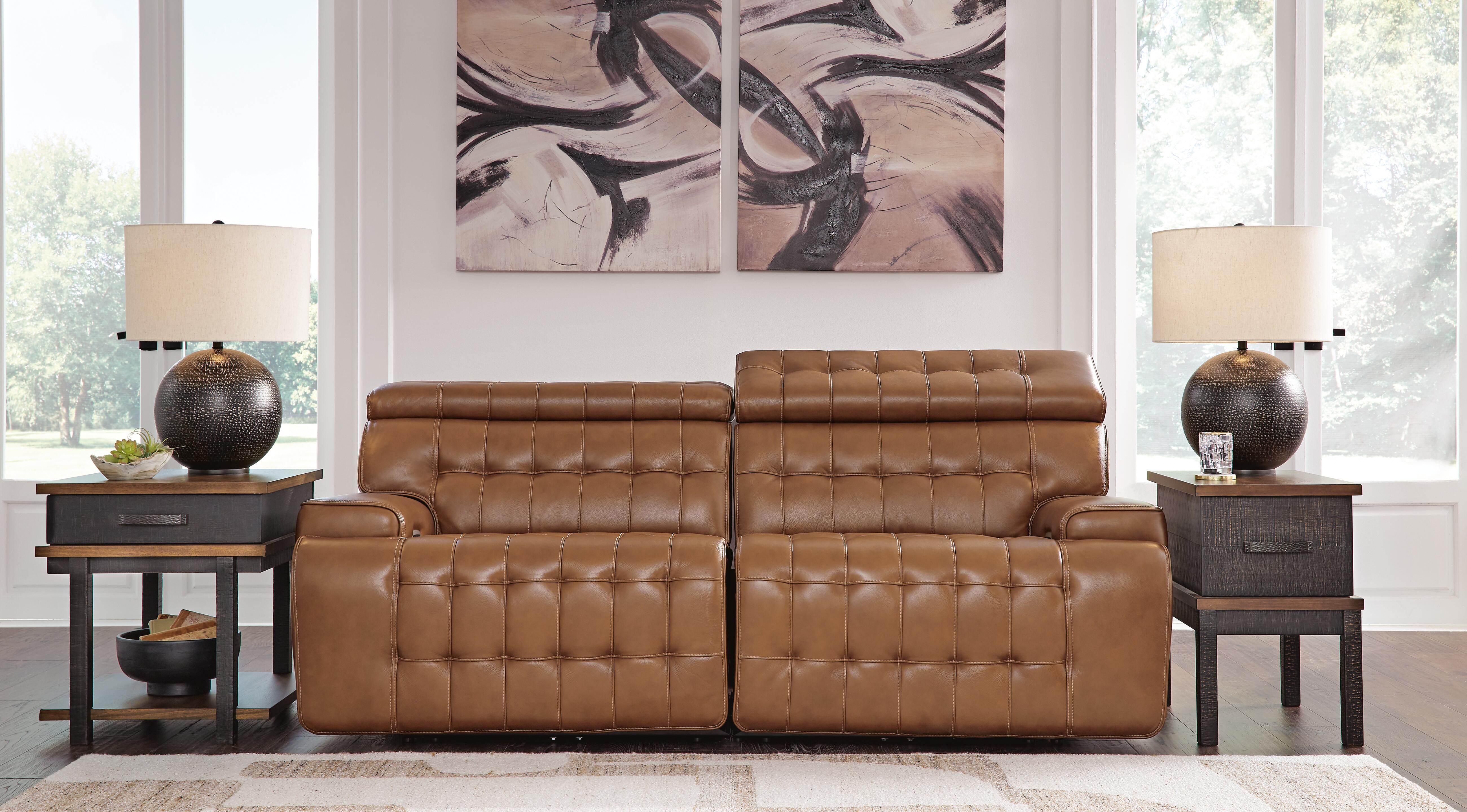 Dar Furniture - Ashley Furniture - Temmpton 2-Piece Power Reclining Sectional Loveseat - 2-Piece Power Reclining Sectional Loveseat / Chocolate - U92708S1