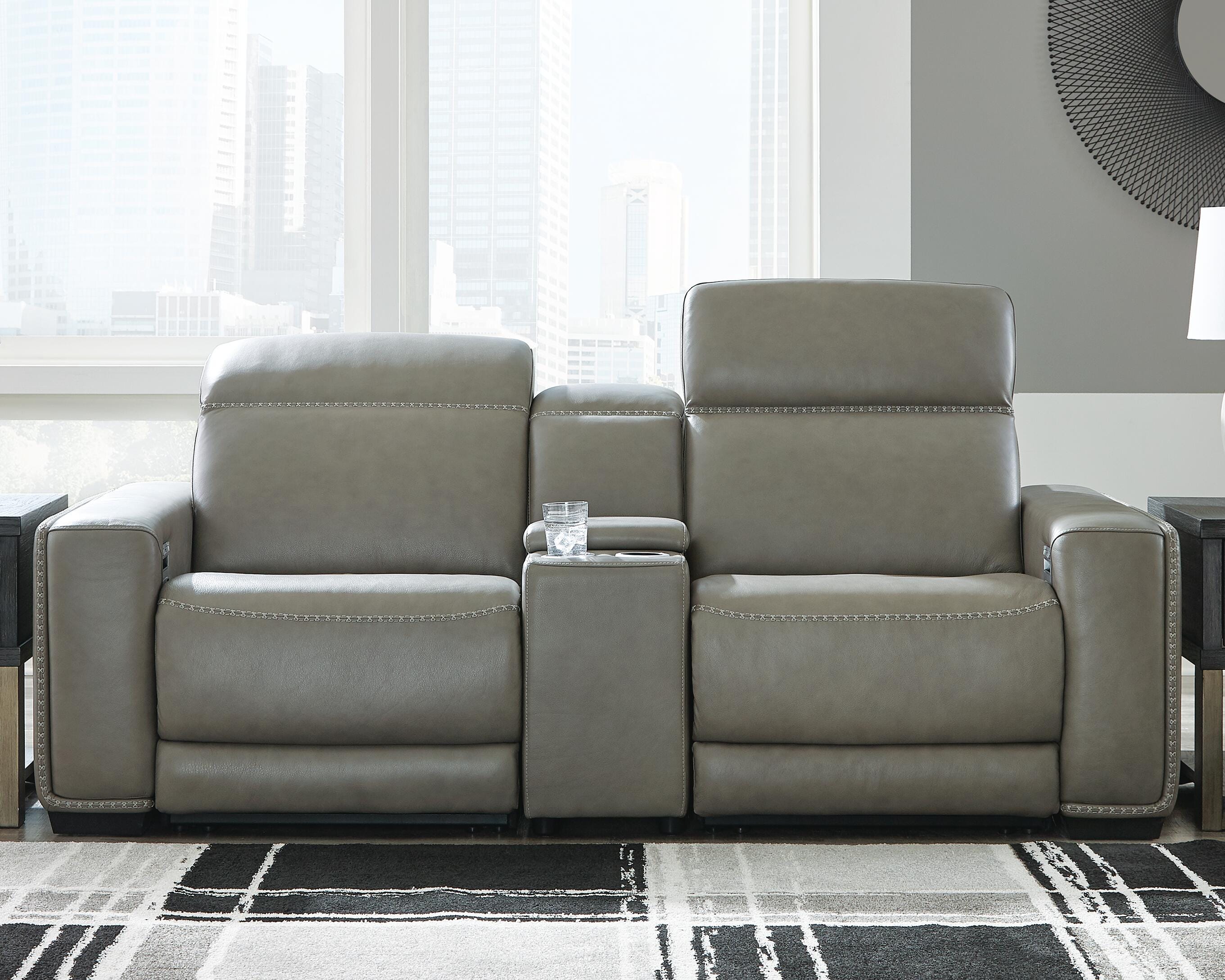Dar Furniture - Ashley Furniture - Correze 3-Piece Power Reclining Sectional Loveseat - 3-Piece Power Reclining Sectional Loveseat / Gray - U94202S3