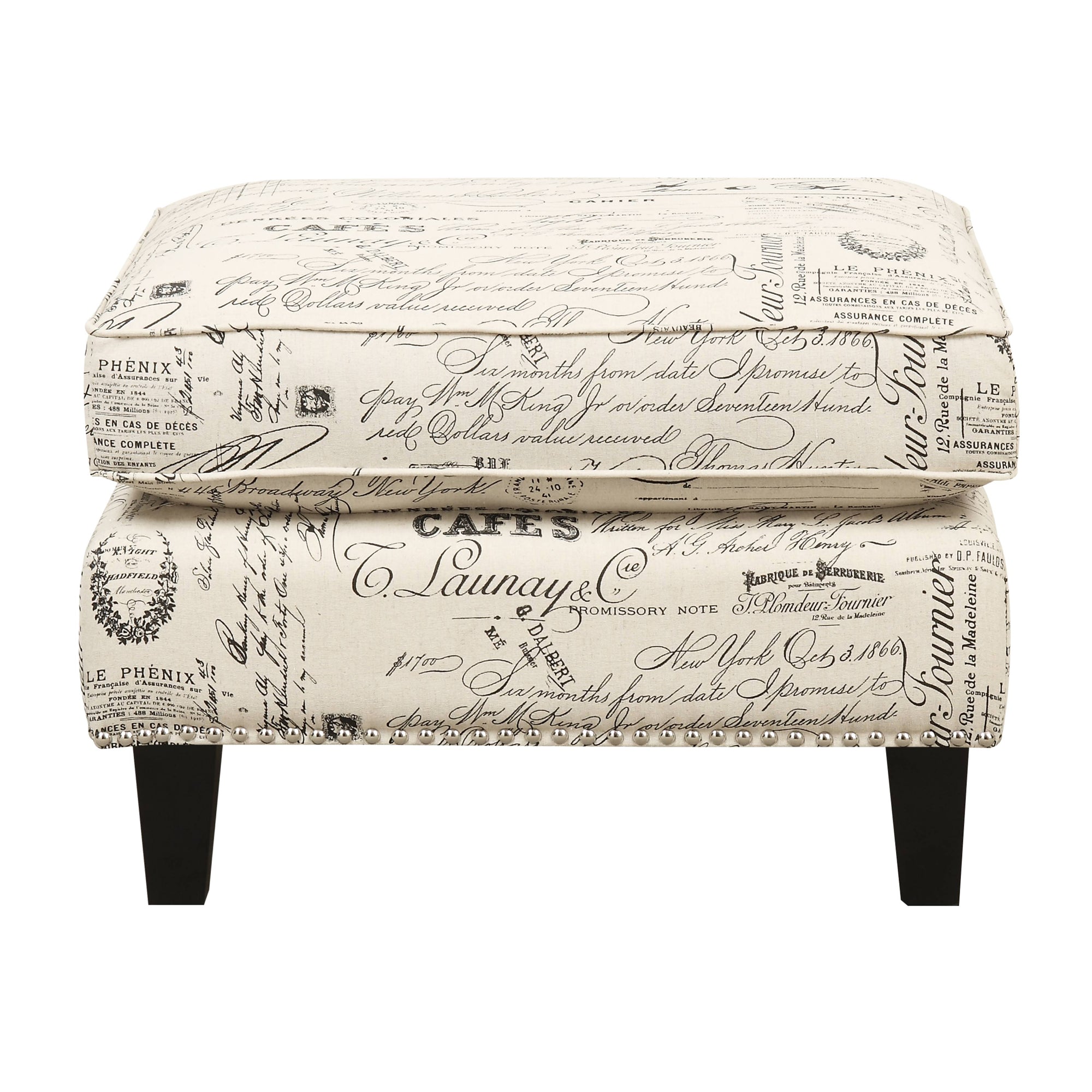 Erica 497 Ottoman W/Chrome Nail French Script (ISTA 3)