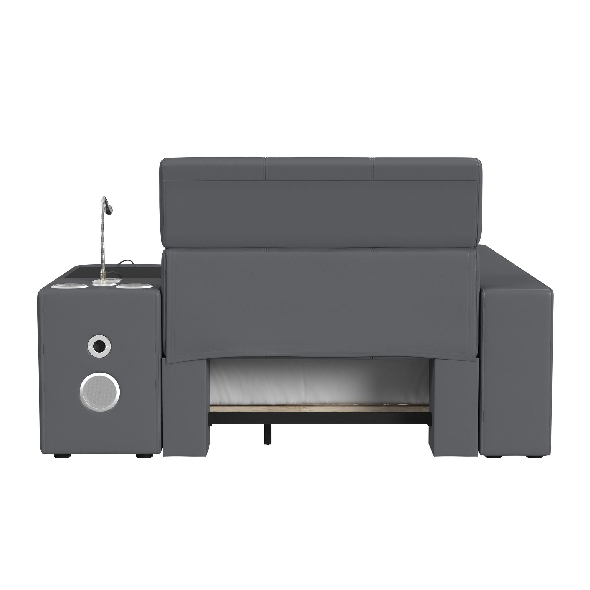 Valari Twin Transformer Bed with Electronic Features in Grey PU