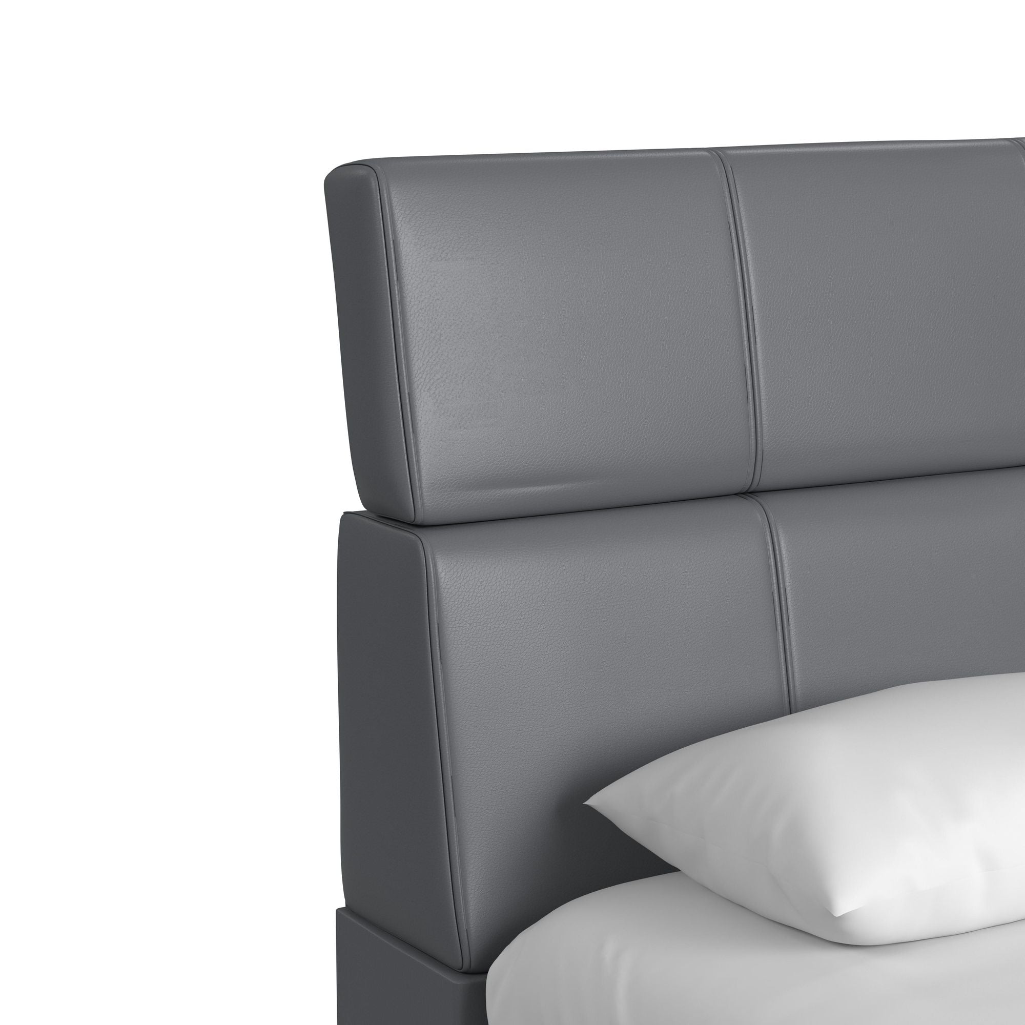 Valari Twin Bed in Grey PU