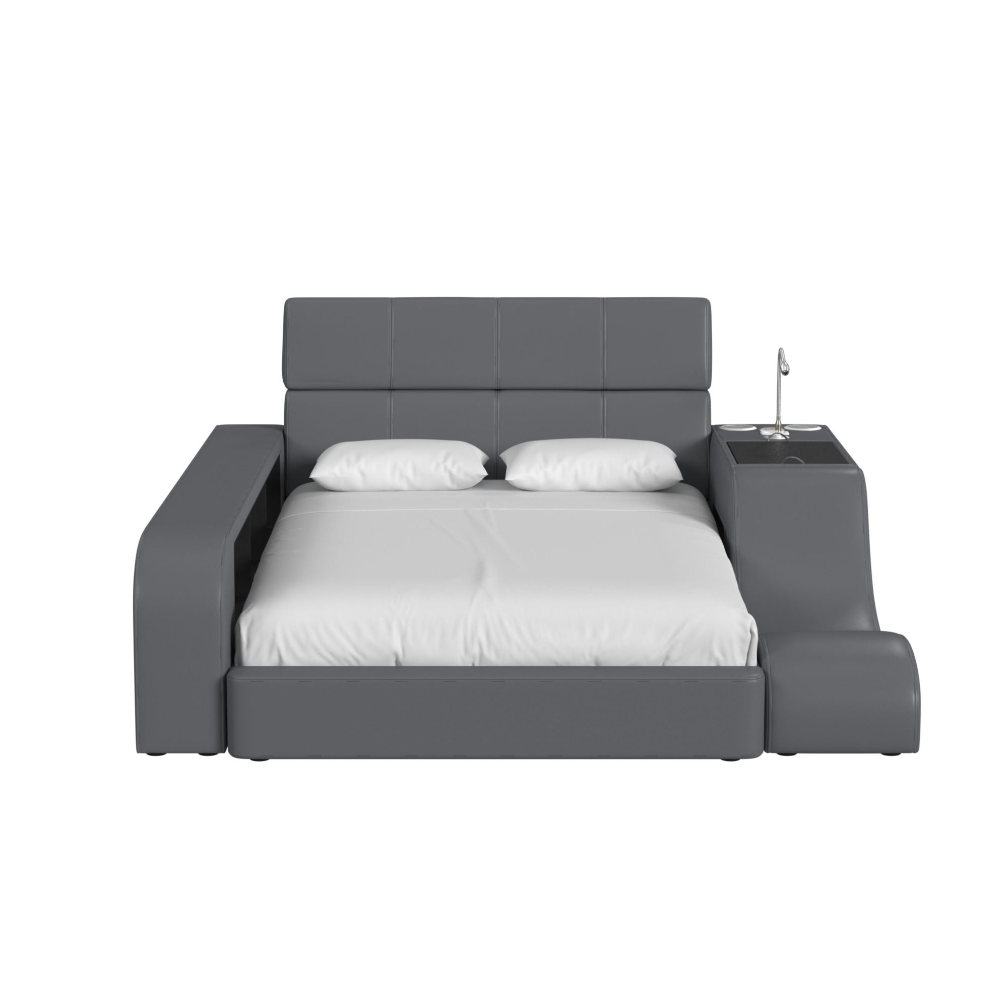 Valari Full Transformer Bed with Electronic Features in Grey PU