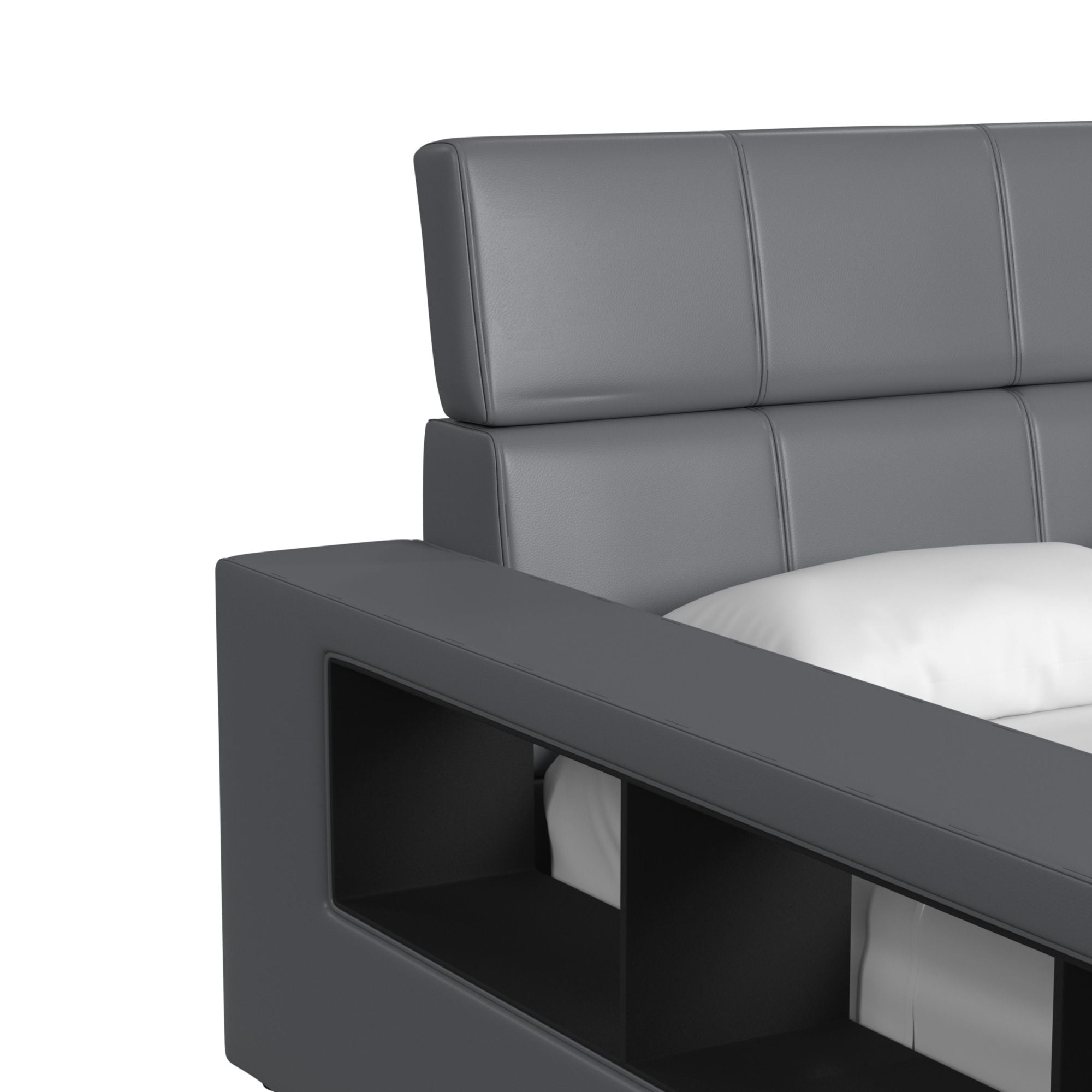 Valari Full Transformer Bed with Electronic Features in Grey PU