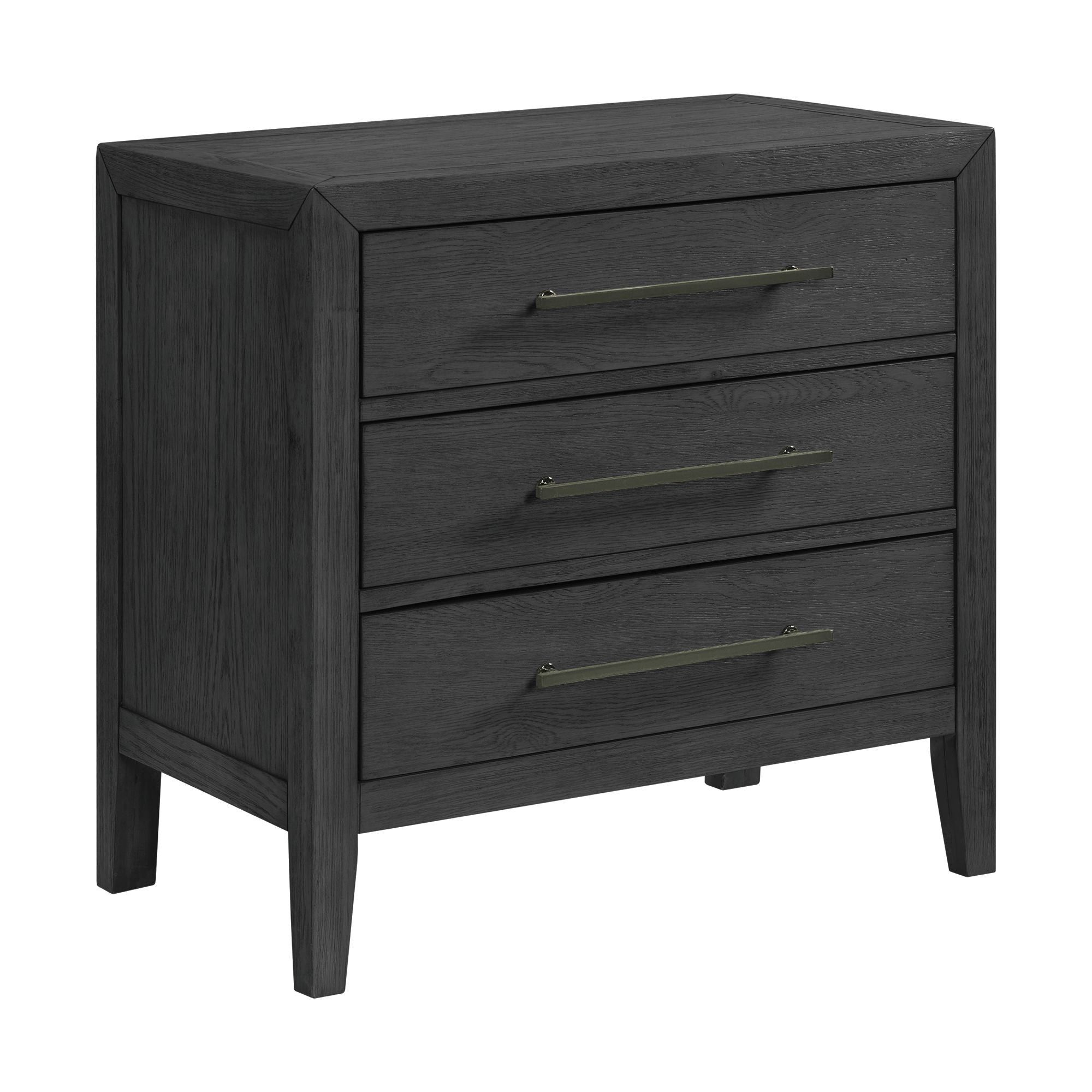 Versailles Contemporary 3-Drawer Nightstand in Black