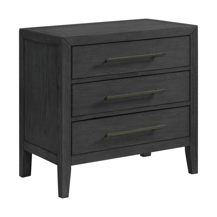 Versailles Contemporary 3-Drawer Nightstand in Black