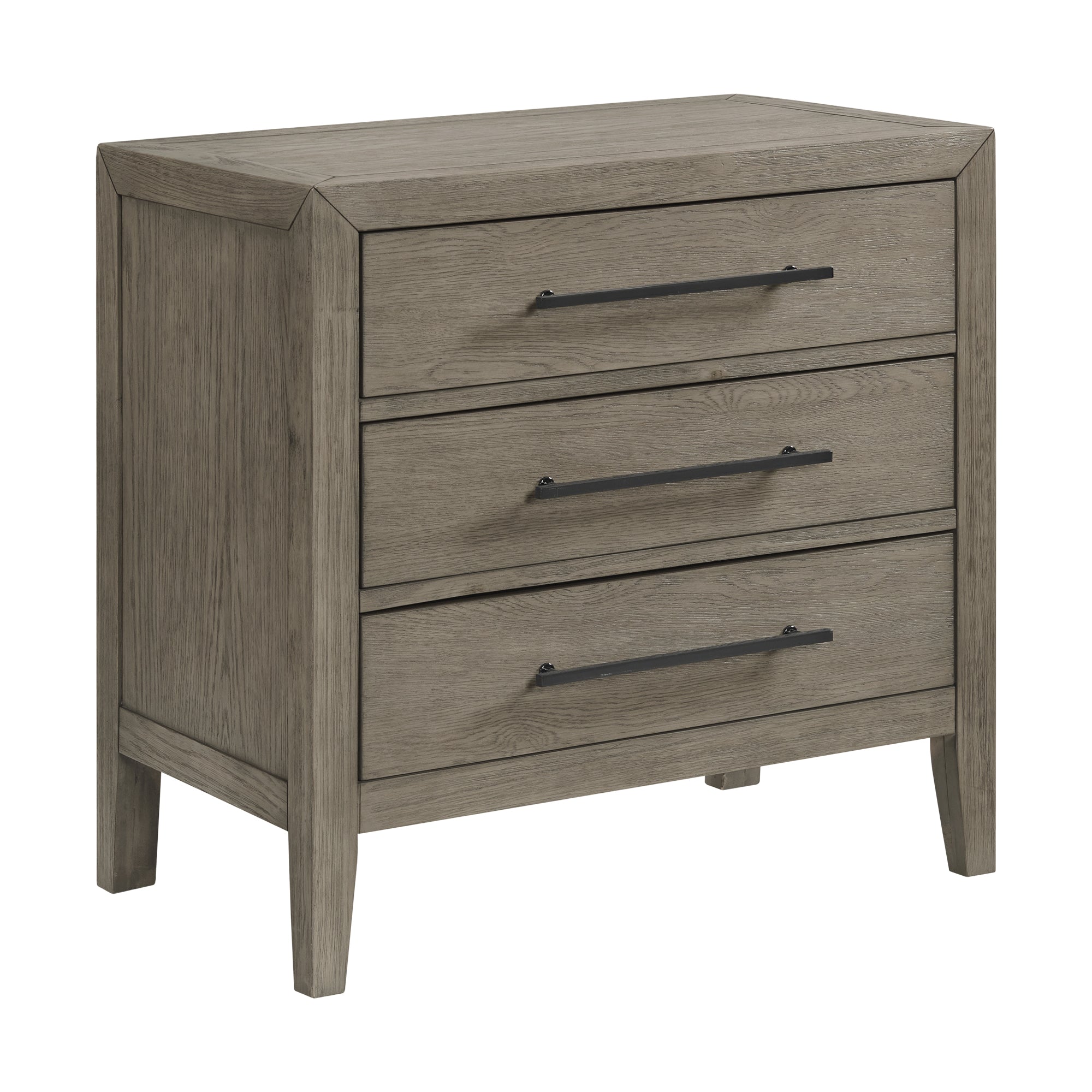 Versailles Contemporary 3-Drawer Nightstand in Grey