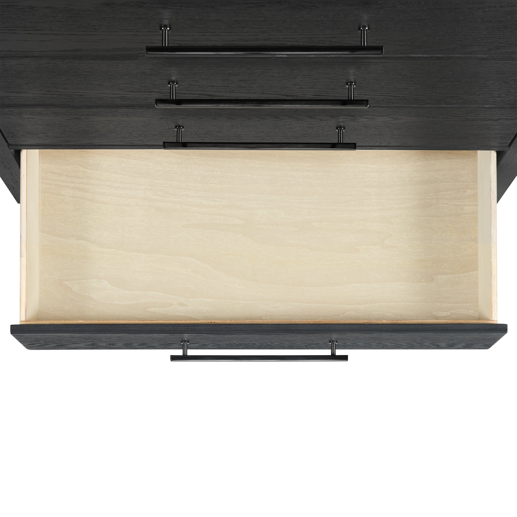 Versailles Contemporary 3-Drawer Nightstand in Black