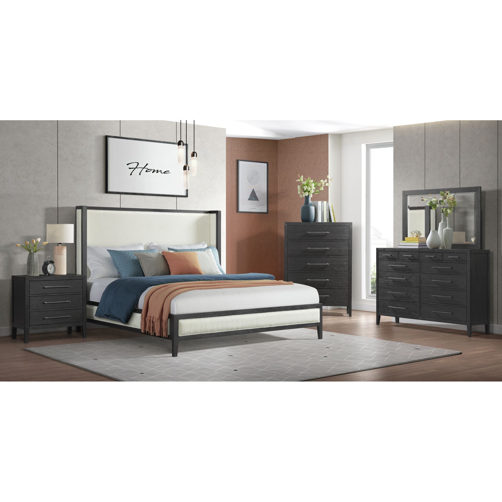Versailles Contemporary 3-Drawer Nightstand in Black – SKU B-3690-8-NS | Elements