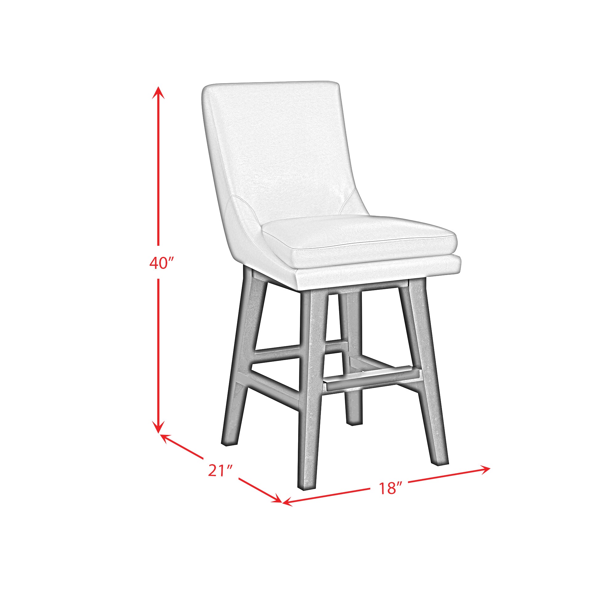 Villanova Swivel Counter Stool with Beige PU in Espresso (2 Per Carton)