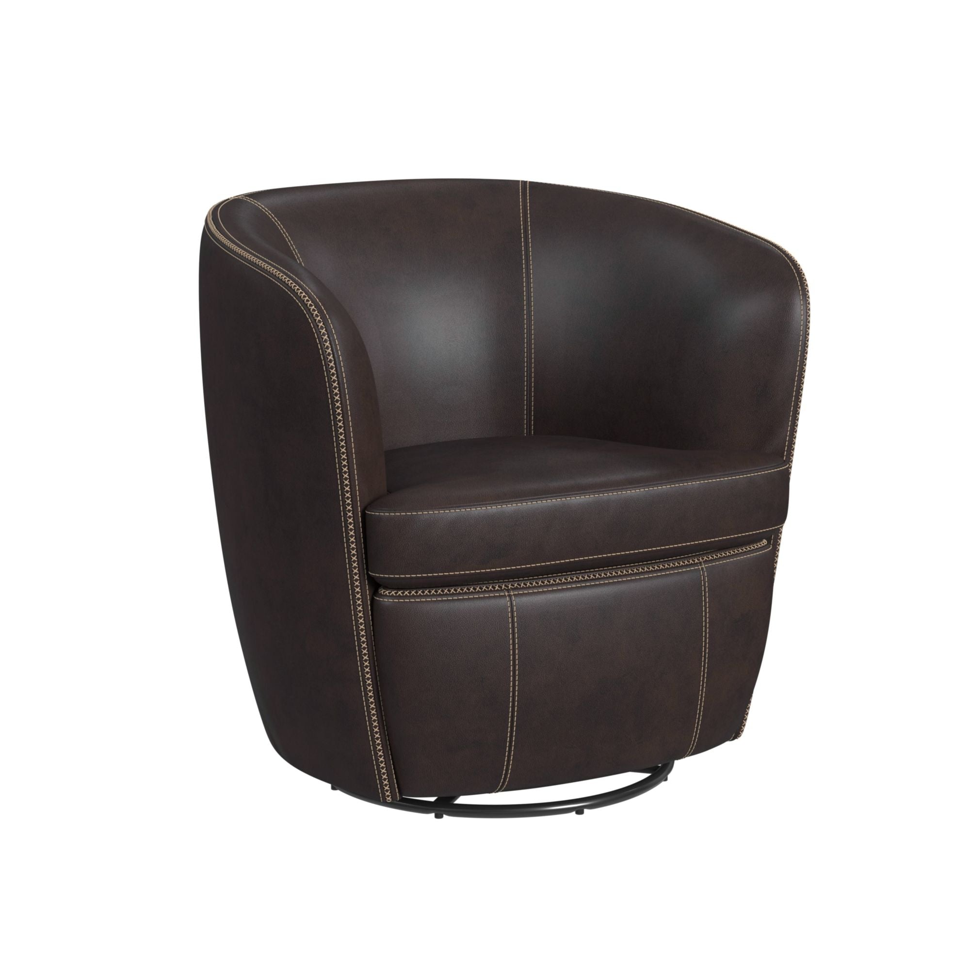 Vito Swivel Chair in Pebble Brown
