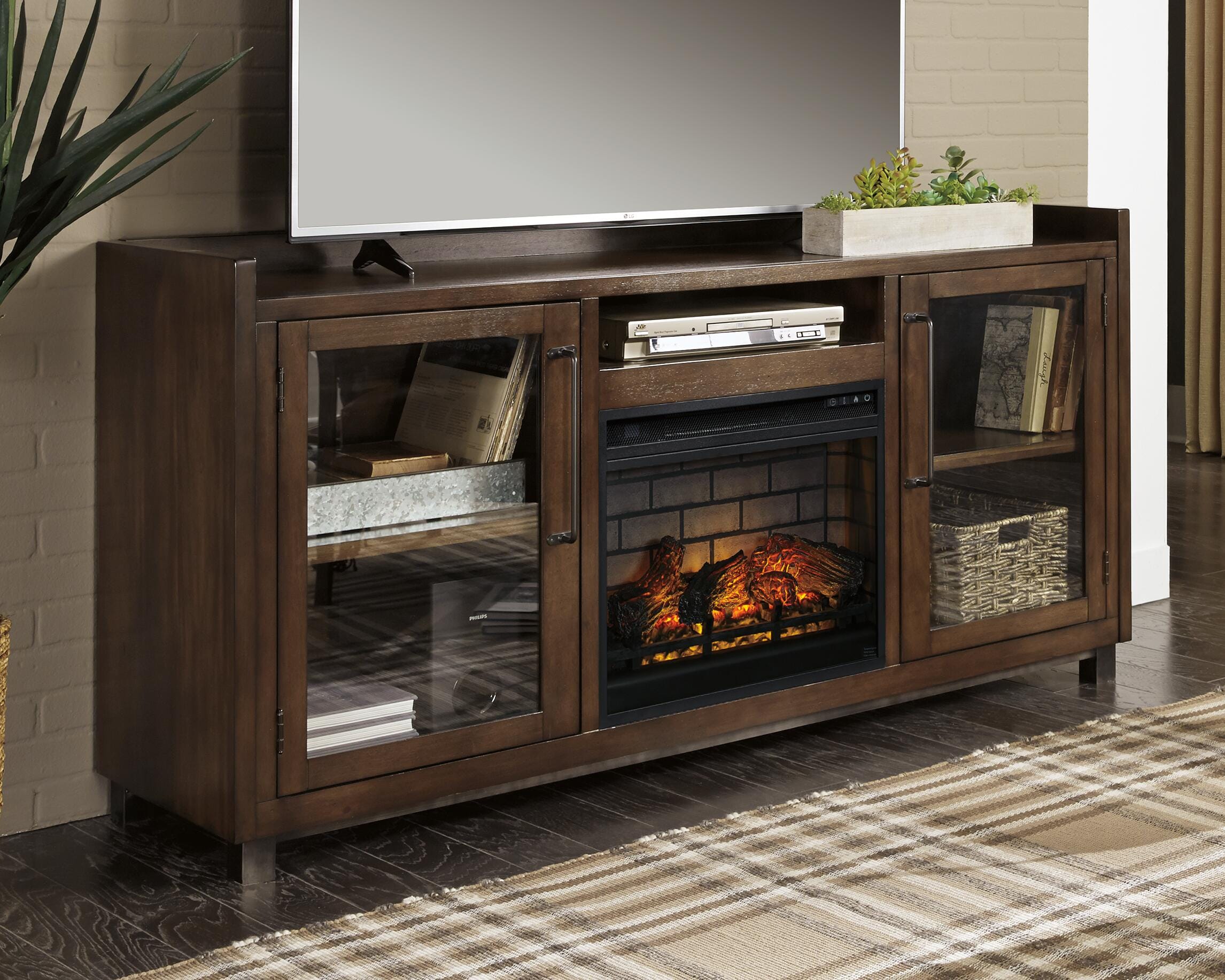 Dar Furniture - Ashley Furniture - Starmore 70" TV Stand with Electric Fireplace - 70" TV Stand with Electric Fireplace / Brown - W633W5