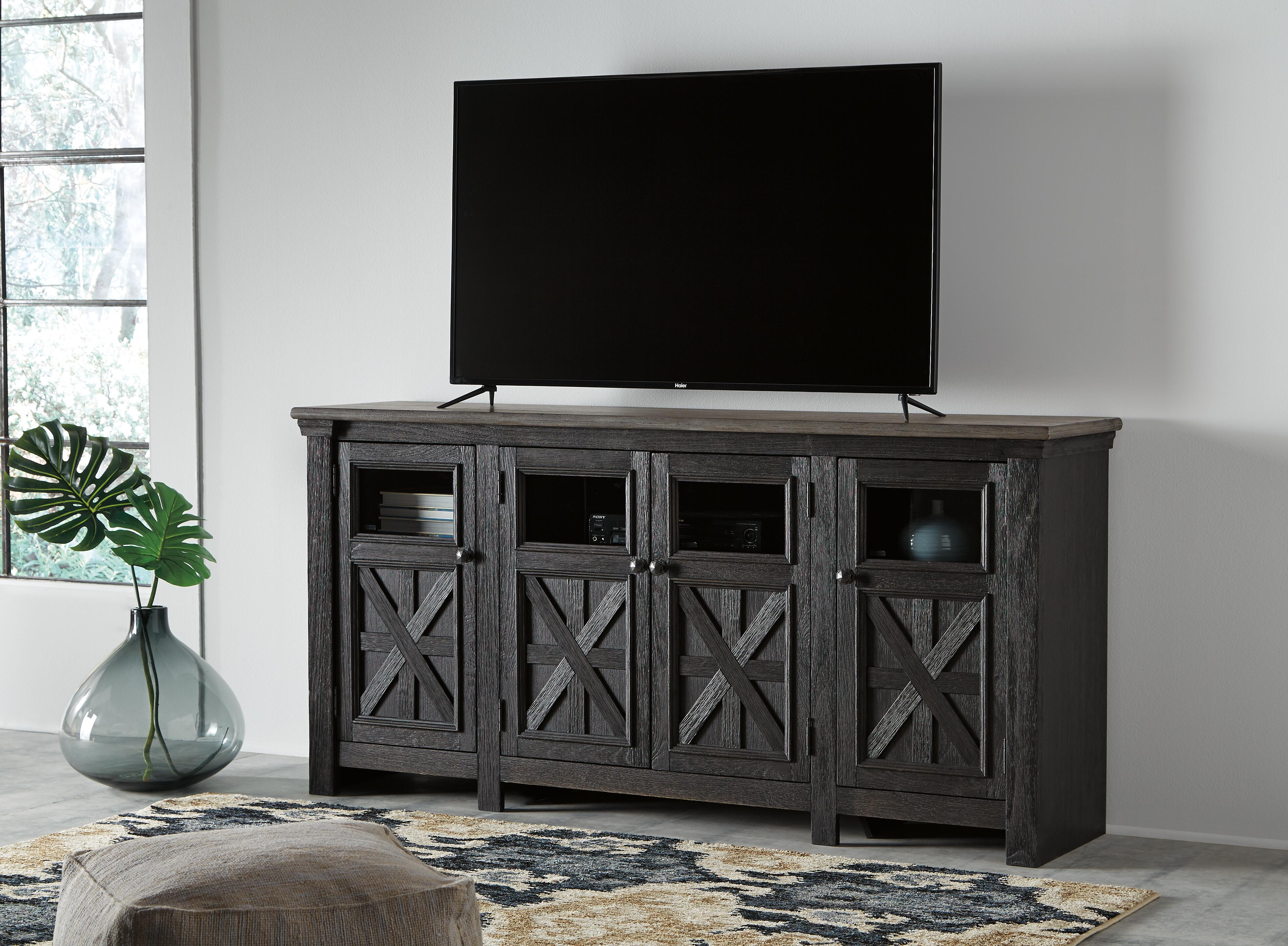 Dar Furniture - Ashley Furniture - Tyler Creek 74" TV Stand - 74" / Black/Gray - W736-68