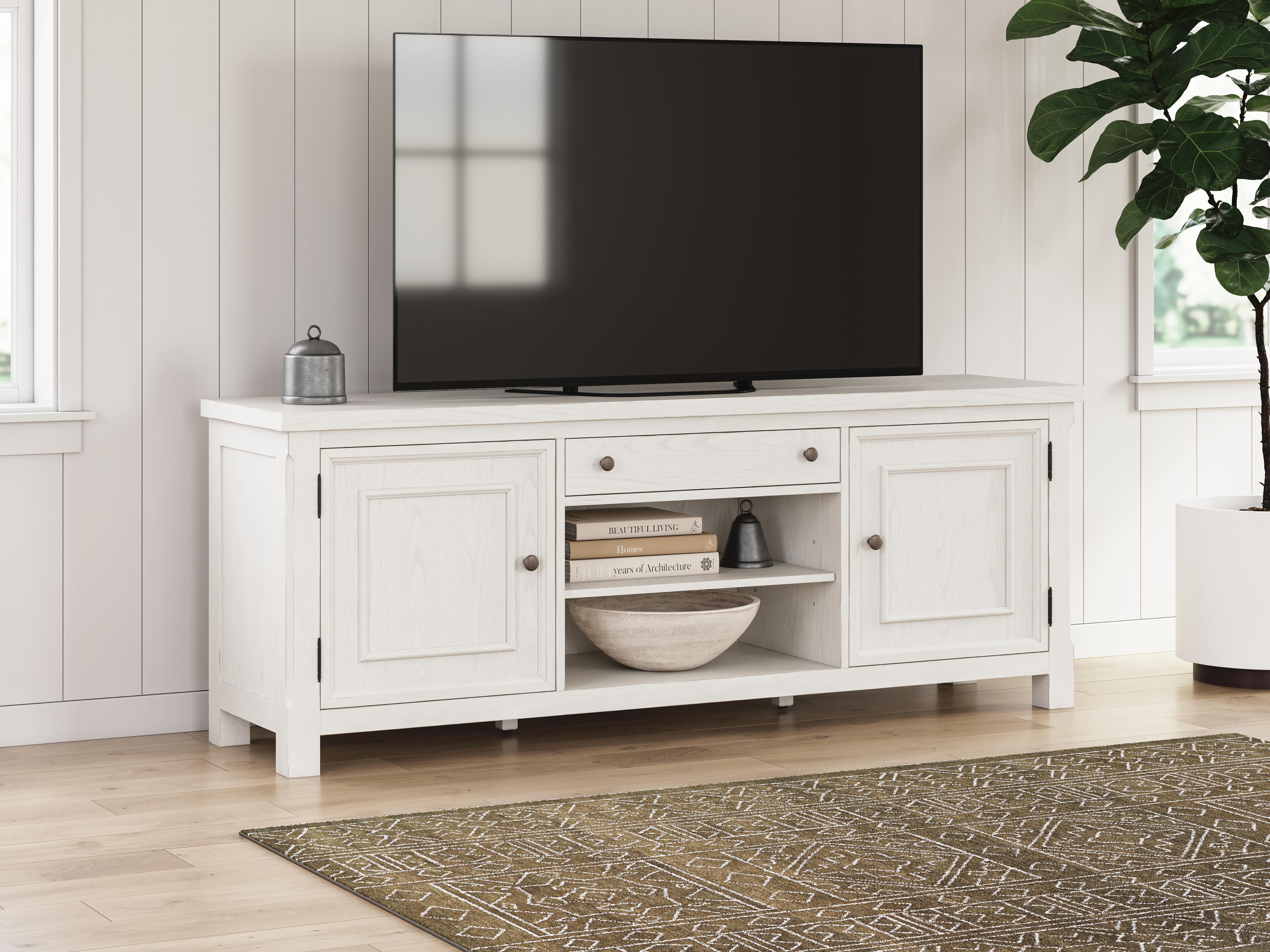 Dar Furniture - Ashley Furniture - Robbinsdale 72" TV Stand - 72" / Antique White - W742-68