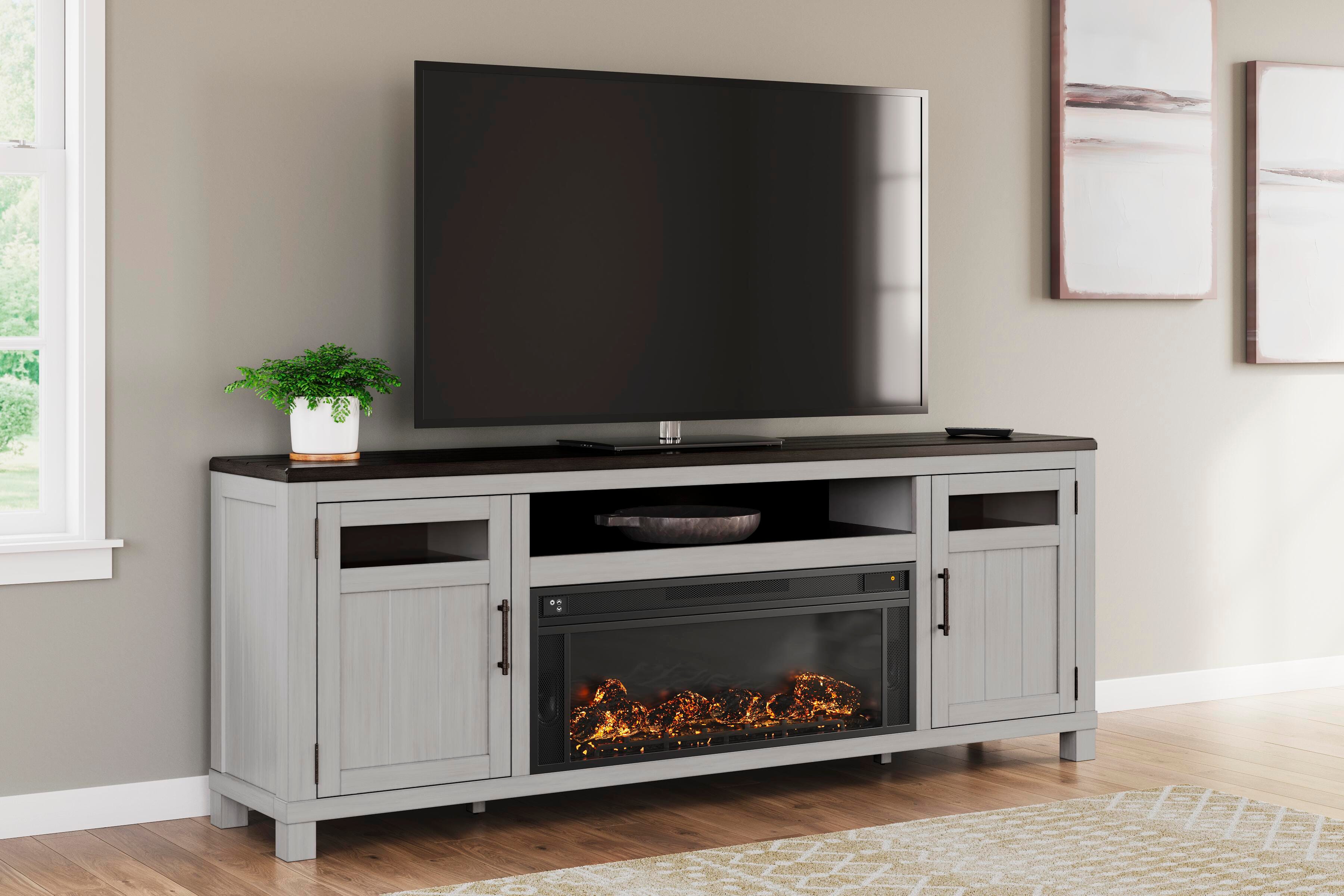 Dar Furniture - Ashley Furniture - Darborn 88" TV Stand with Electric Fireplace - 88" TV Stand with Electric Fireplace / Gray/Brown - W796W1