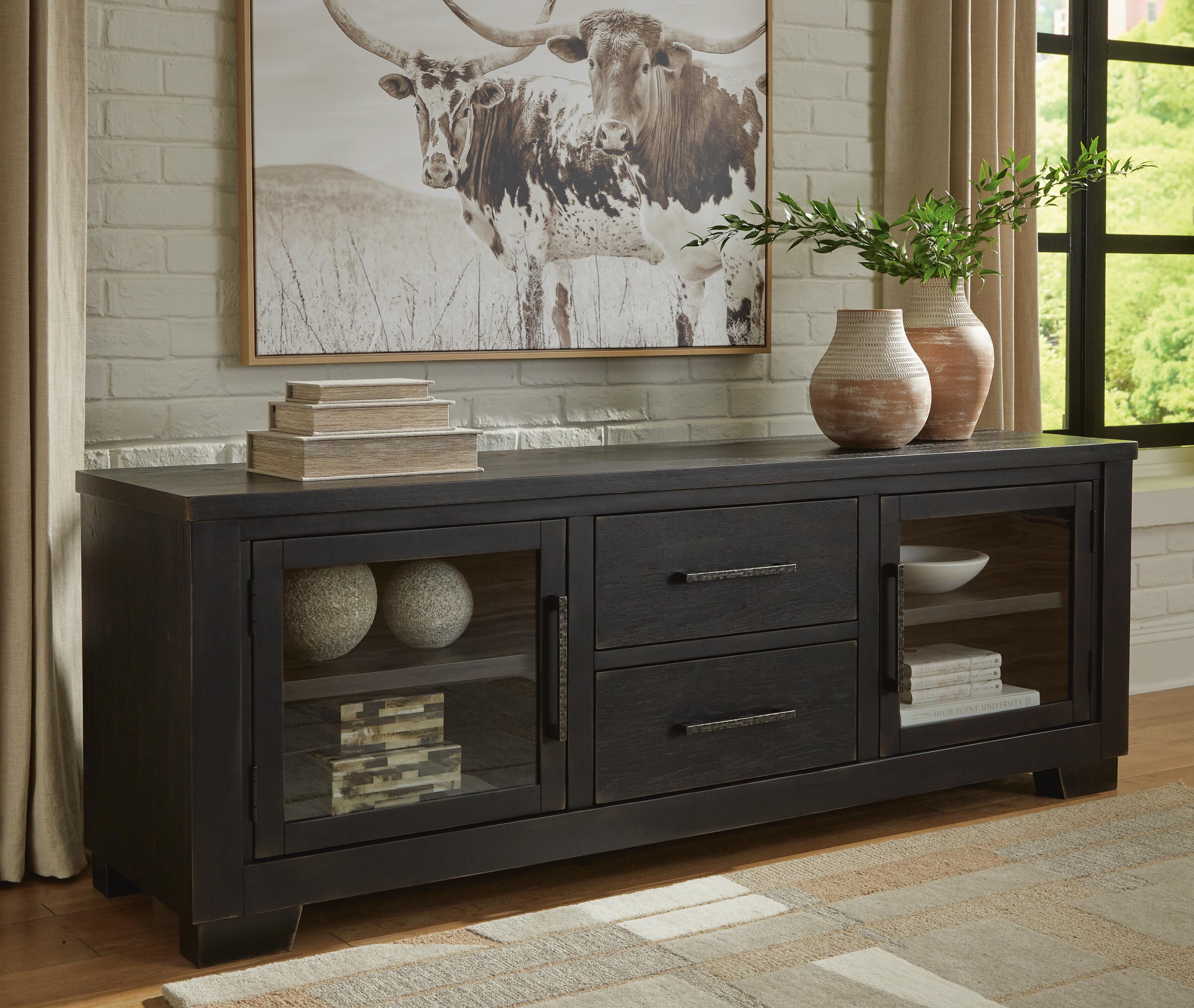 Dar Furniture - Ashley Furniture - Galliden 80" TV Stand - 80" / Black - W841-168
