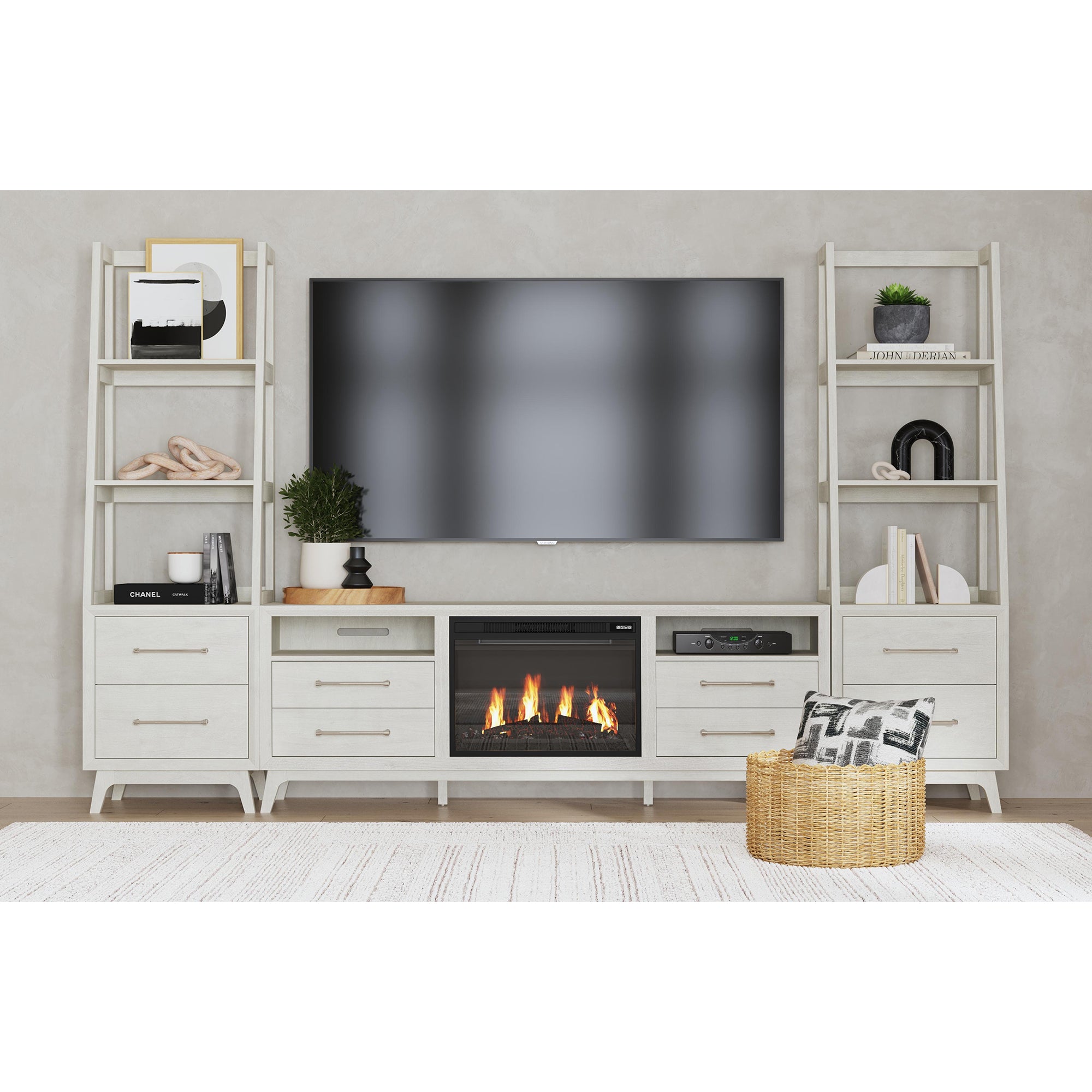 Westland 71" TV Console without Fireplace Insert in Almond – SKU LA-13000-6-TV1 | Elements