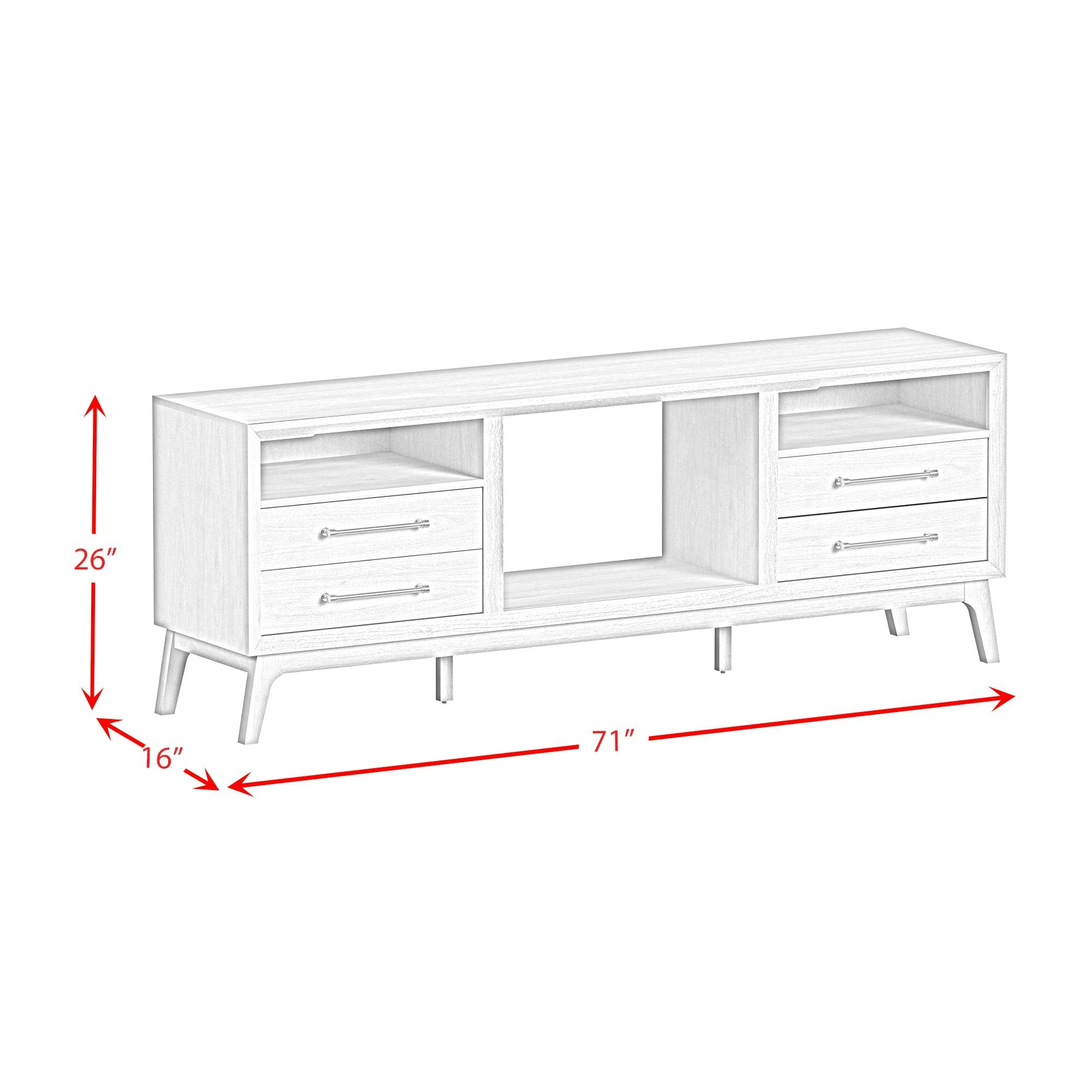 Westland 71" TV Console without Fireplace Insert in Almond