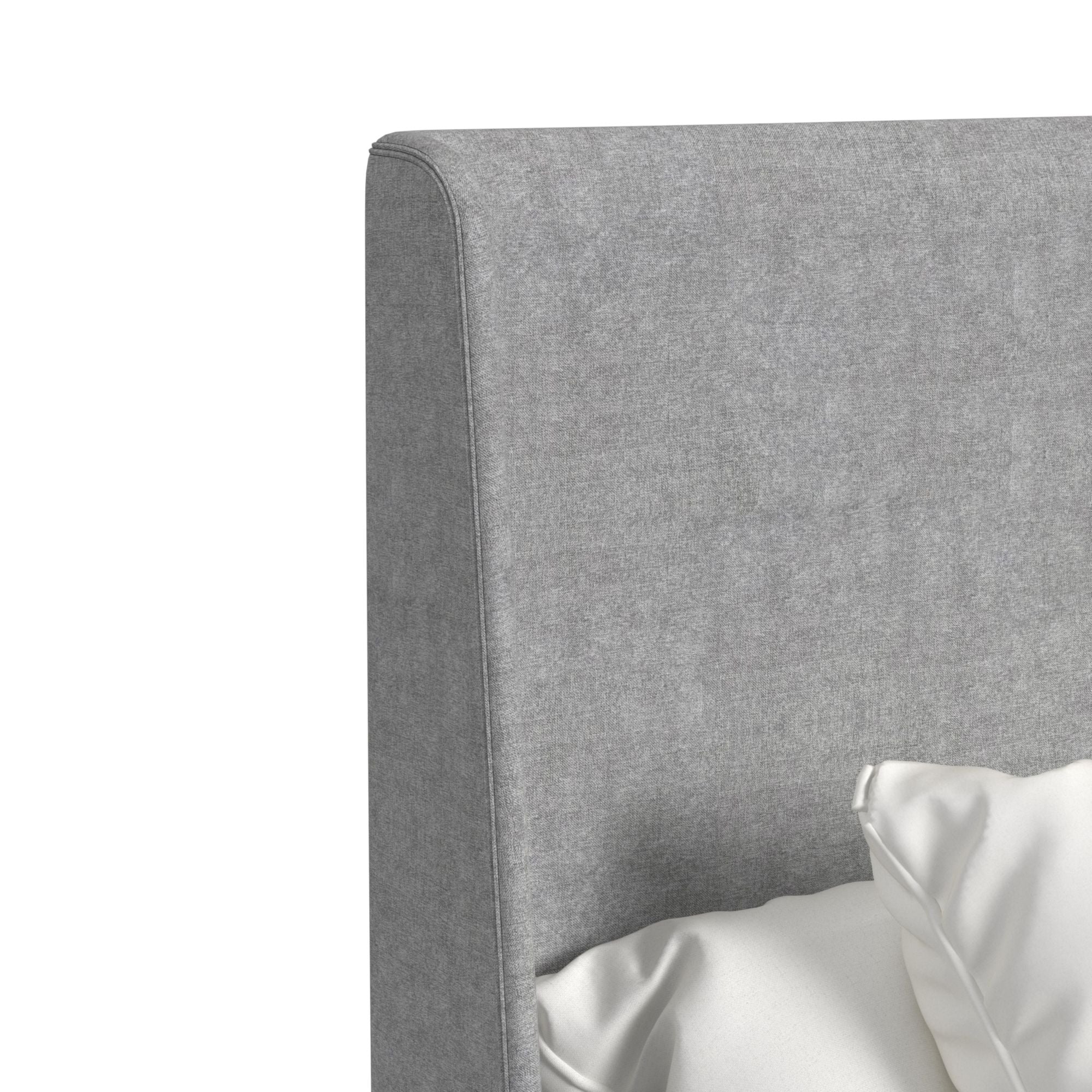 Westland Queen UPH Bed with Grey Fabric in Almond