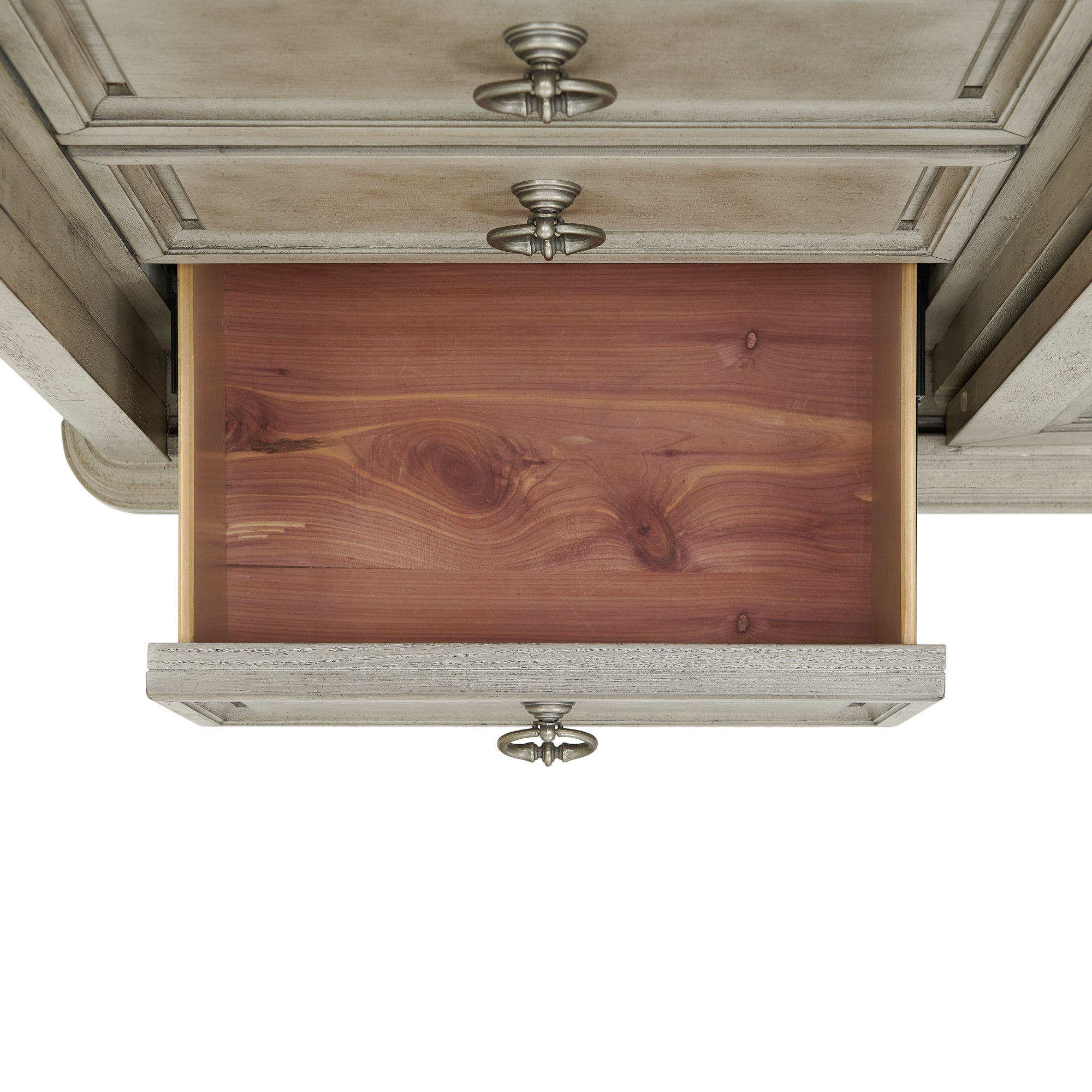 Whit-Ash 5-Drawer Door Chest in Light Grey