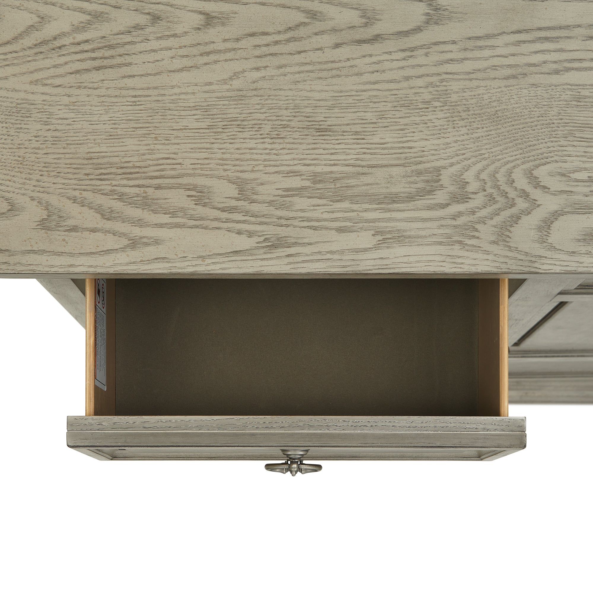 Whit-Ash 5-Drawer Door Chest in Light Grey